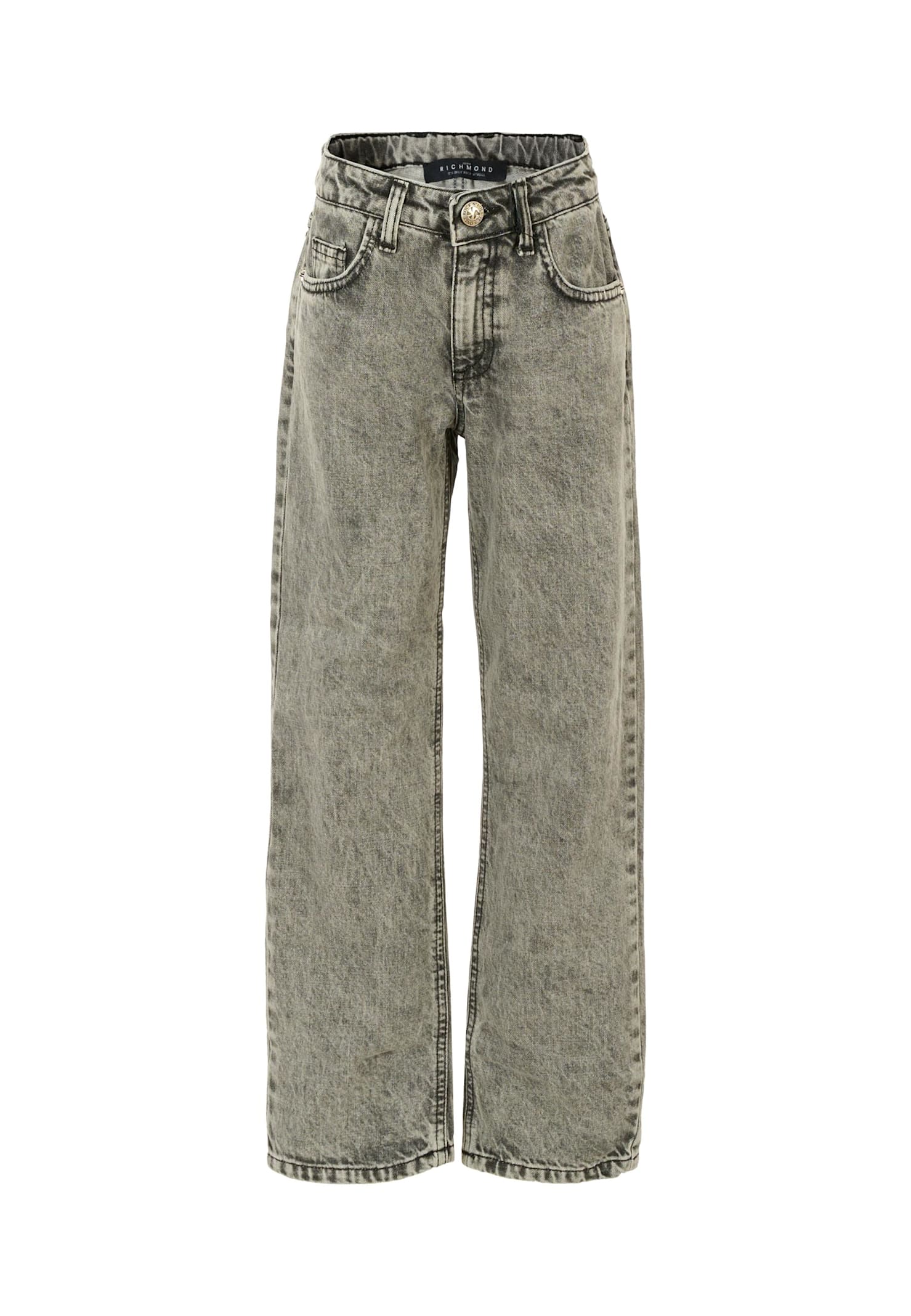 Richmond Grey Jeans For Girl With Logo In Gray