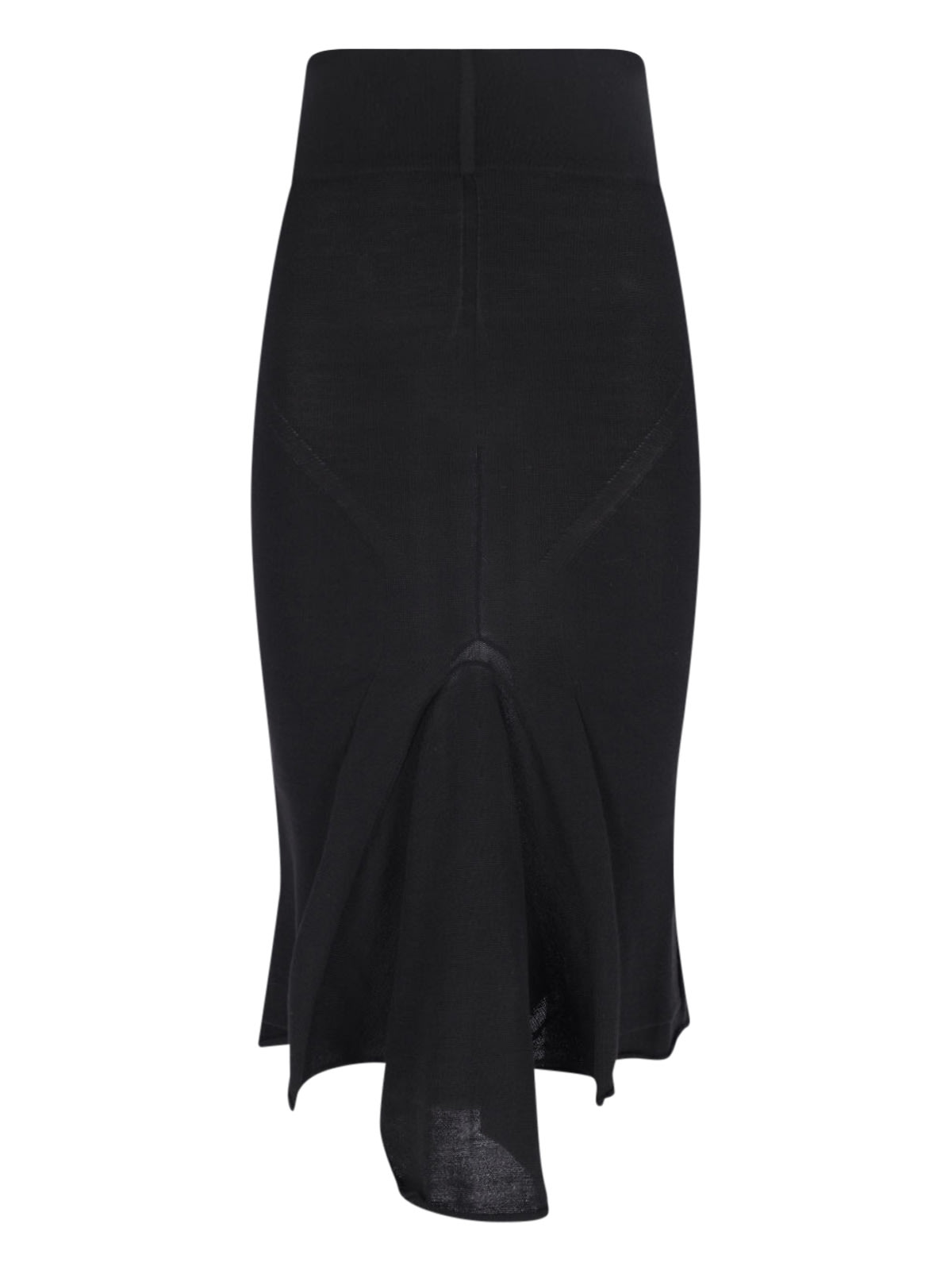 Asymmetrical Wool Midi Skirt