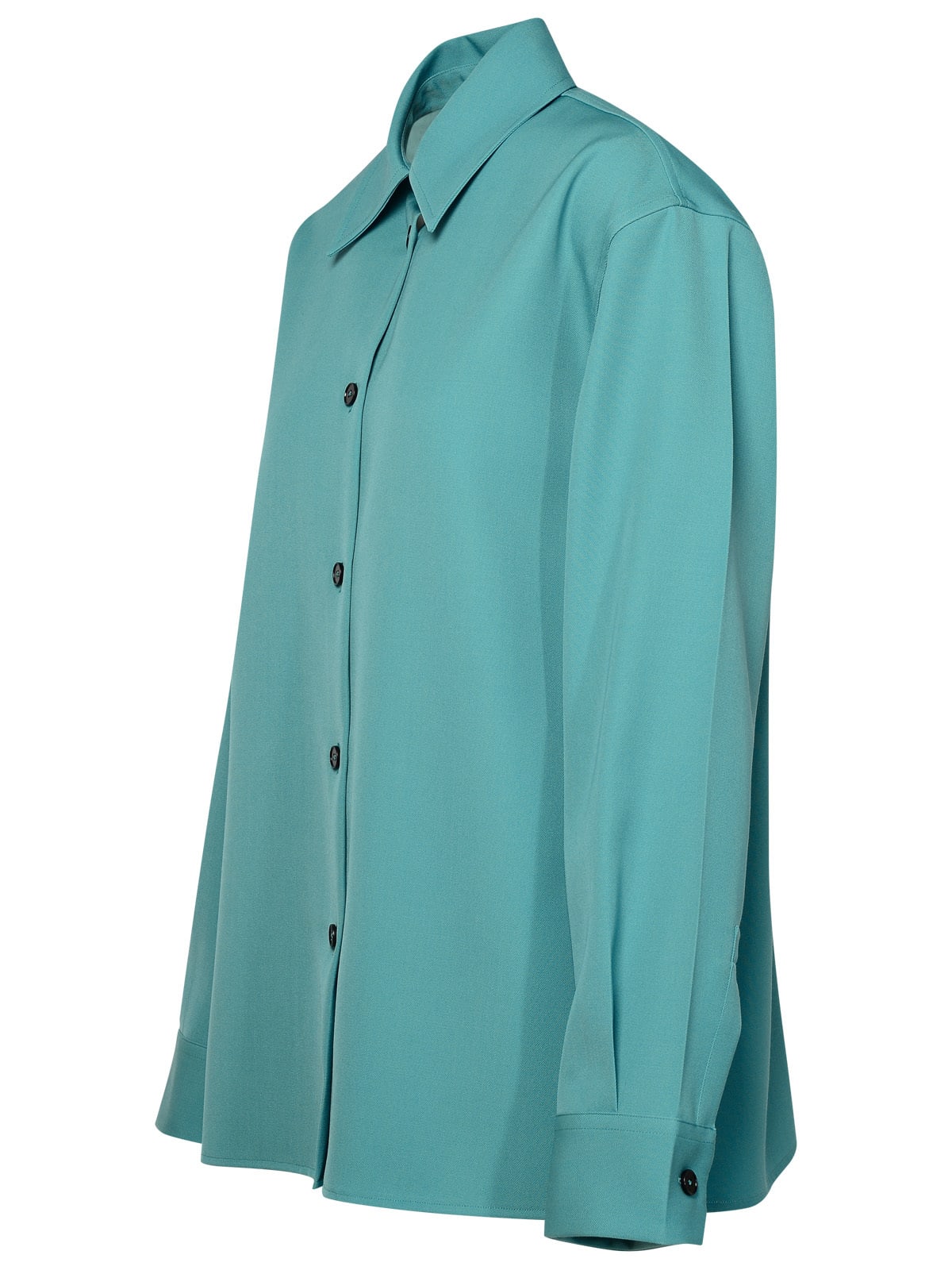 Shop Jil Sander Turquoise Wool Shirt In Light Blue