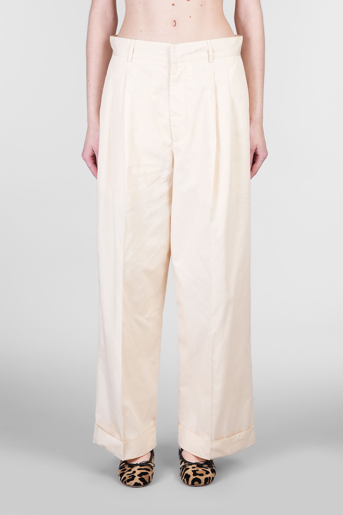 Pam Pants In Beige Cotton