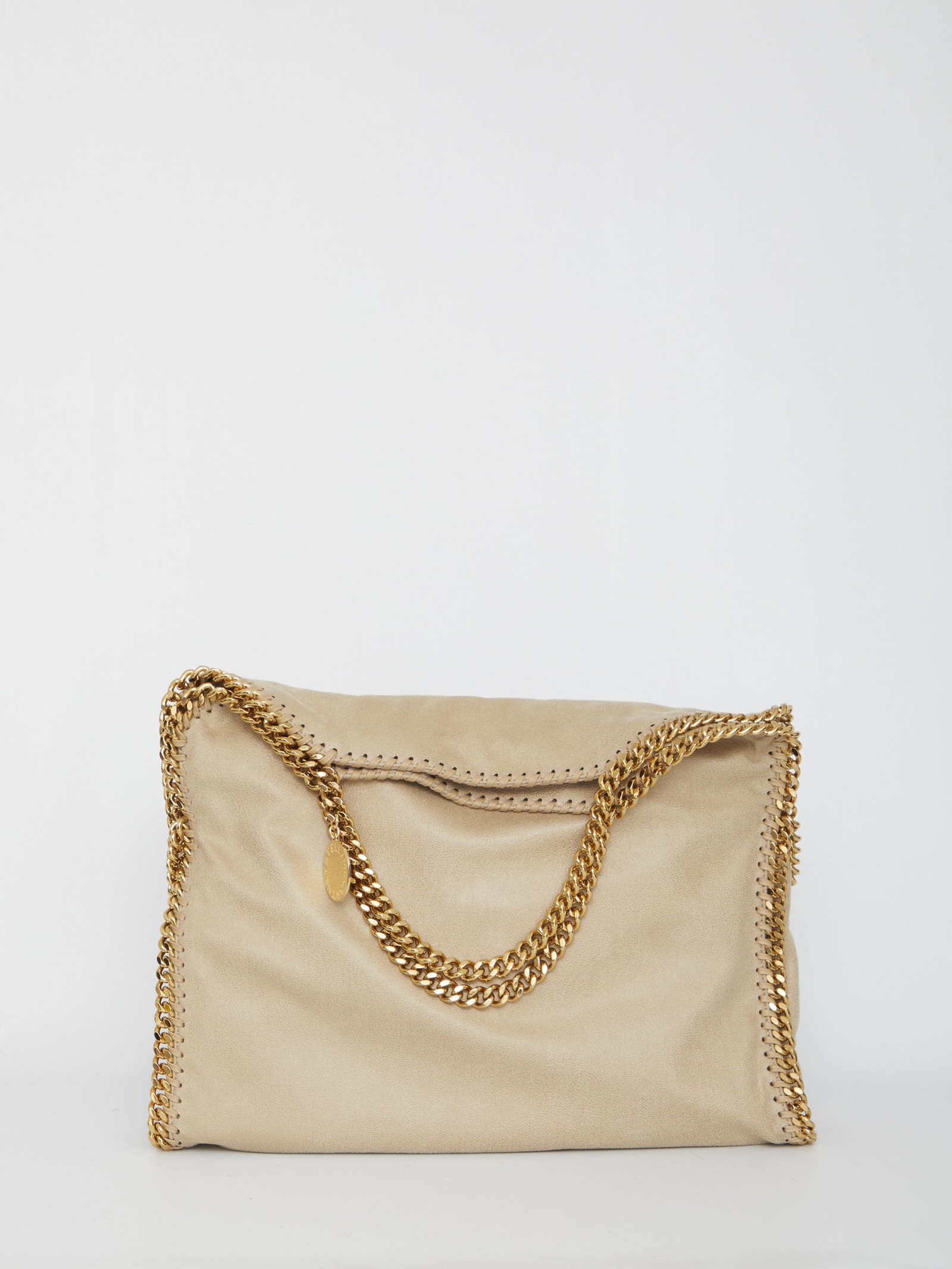 Shop Stella Mccartney Falabella Fold Over Tote Bag In Ivory