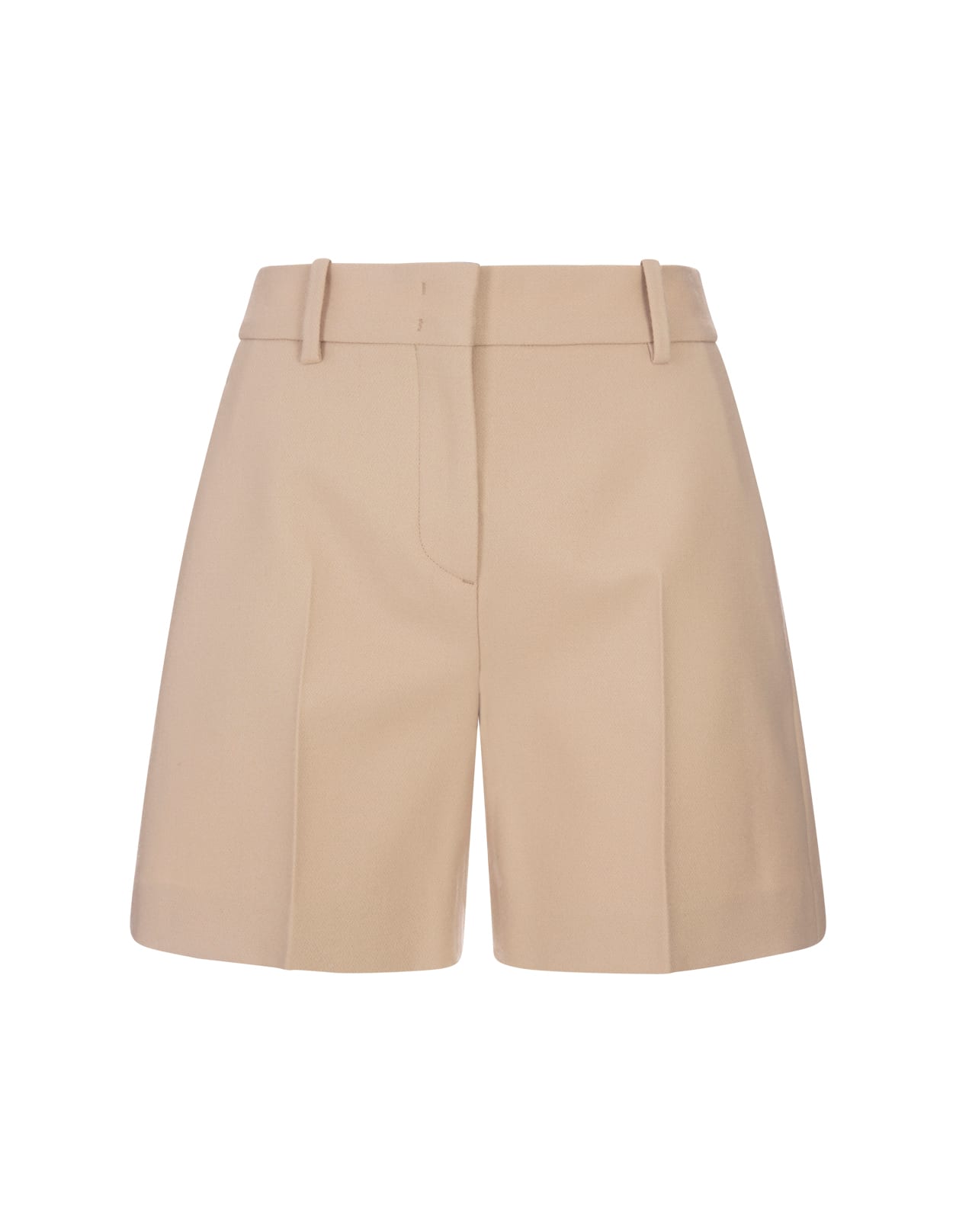 Beige Virgin Wool Shorts