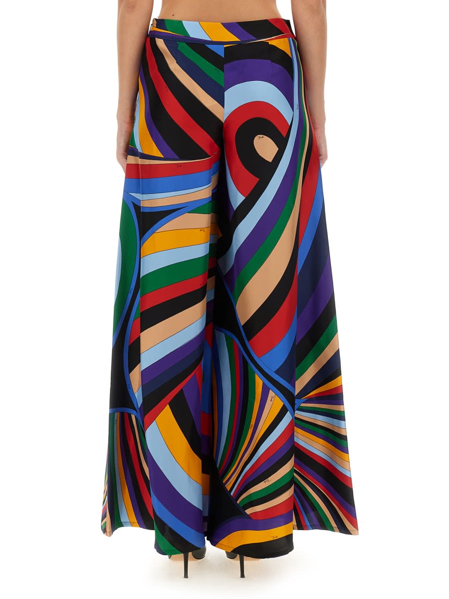 Shop Pucci Pants With Print In Multicolour