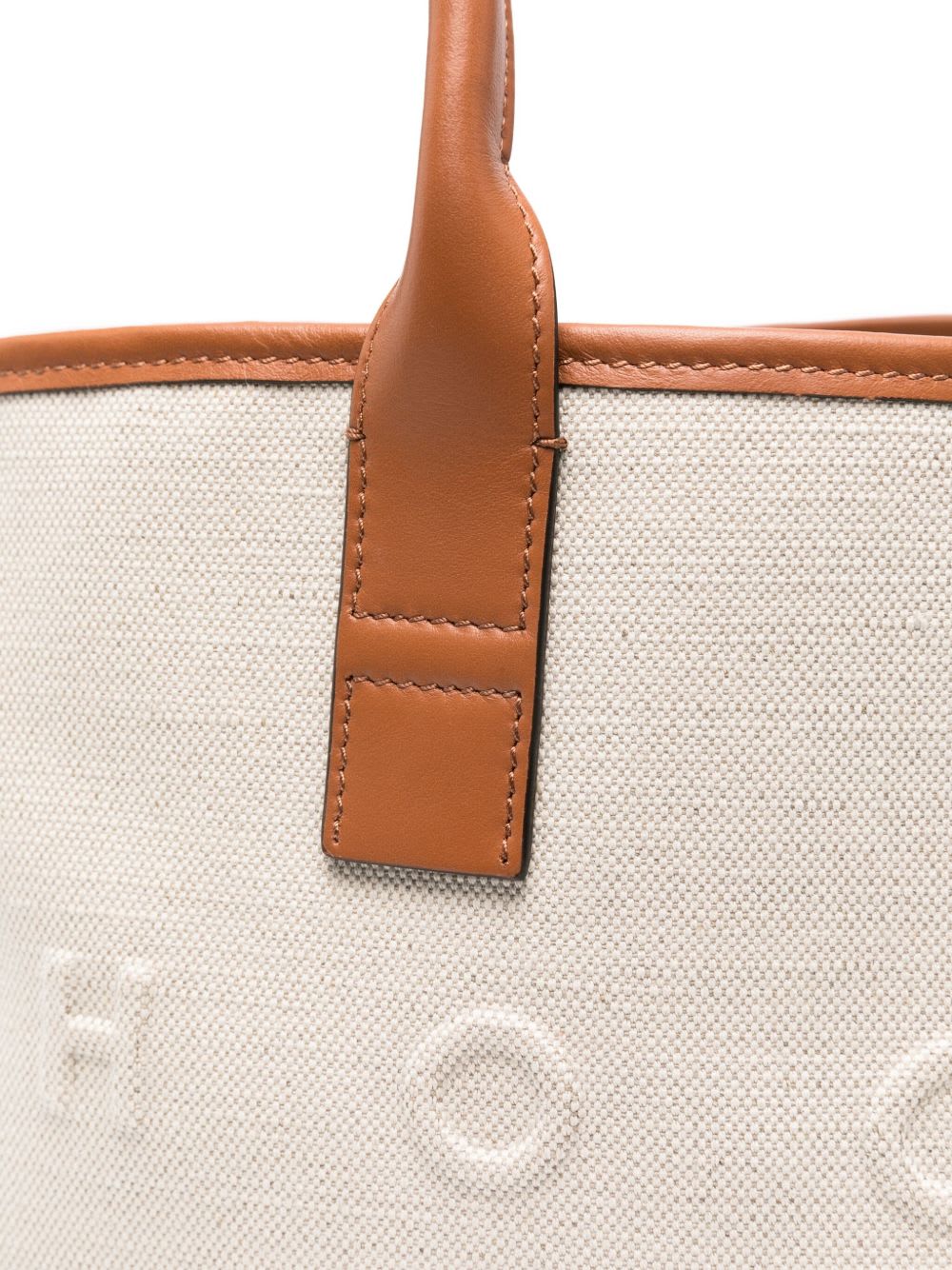 Hogan Small Script Embossed-logo Tote Bag In White