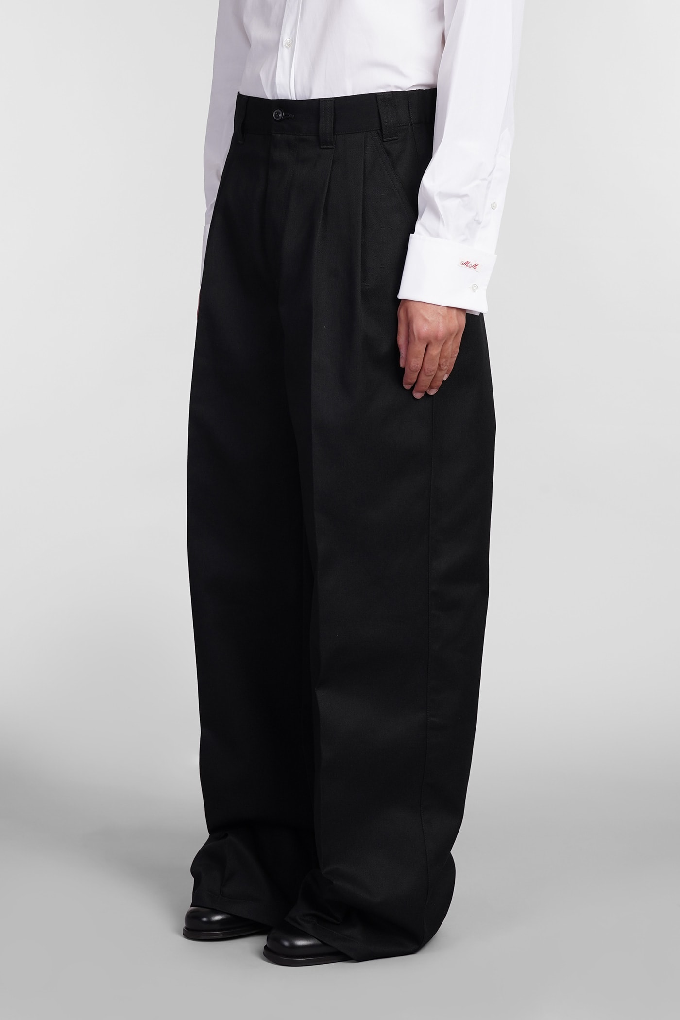 Shop Maison Margiela Pants In Black Cotton