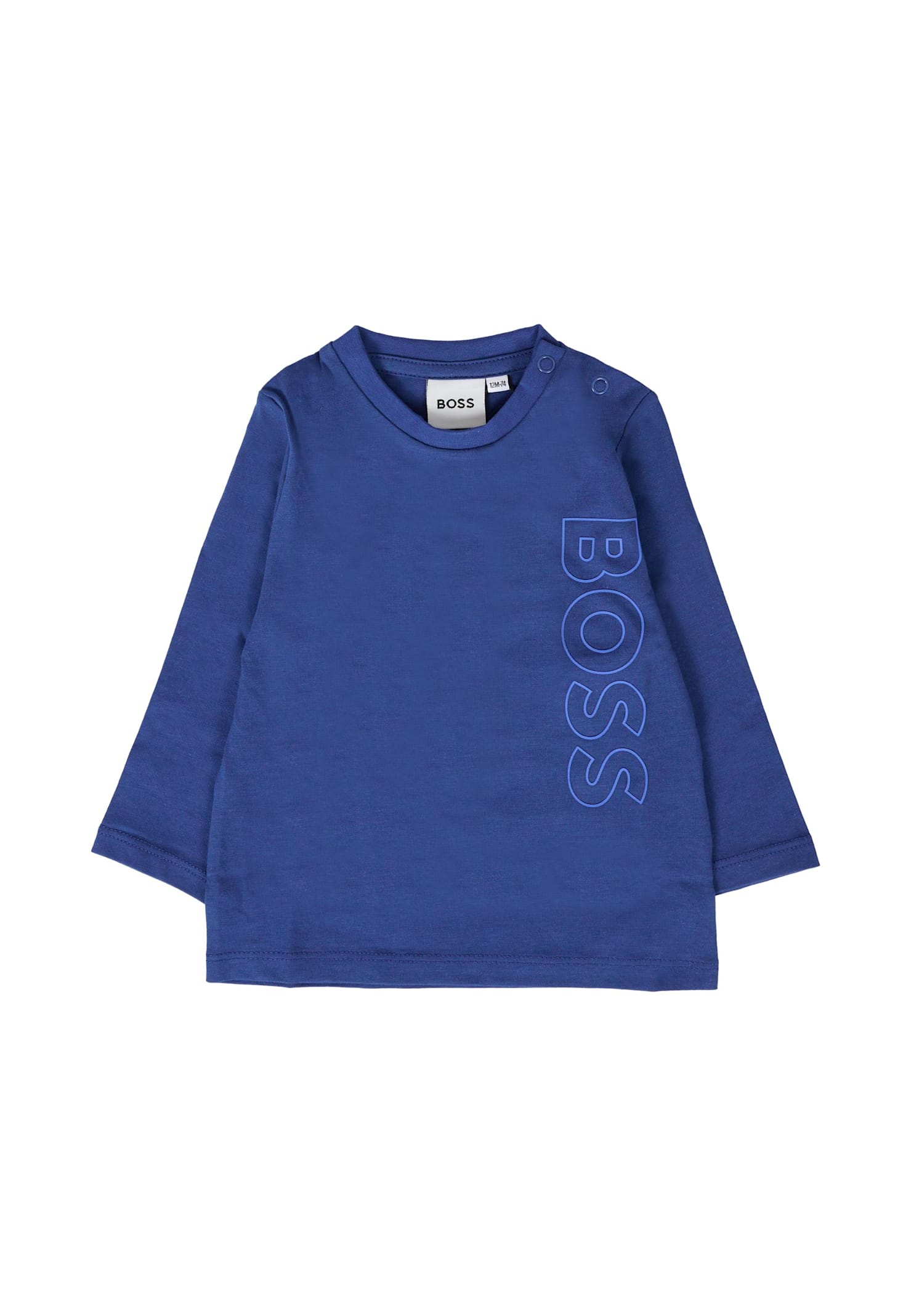 Hugo Boss Blue T-shirt For Baby Boy With Logo In Blue