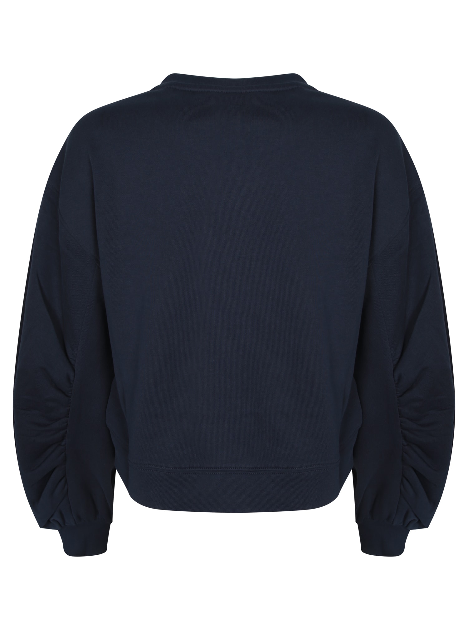 Pinko Cropped Sweatshirt With Voluminous Sleeves In Blue