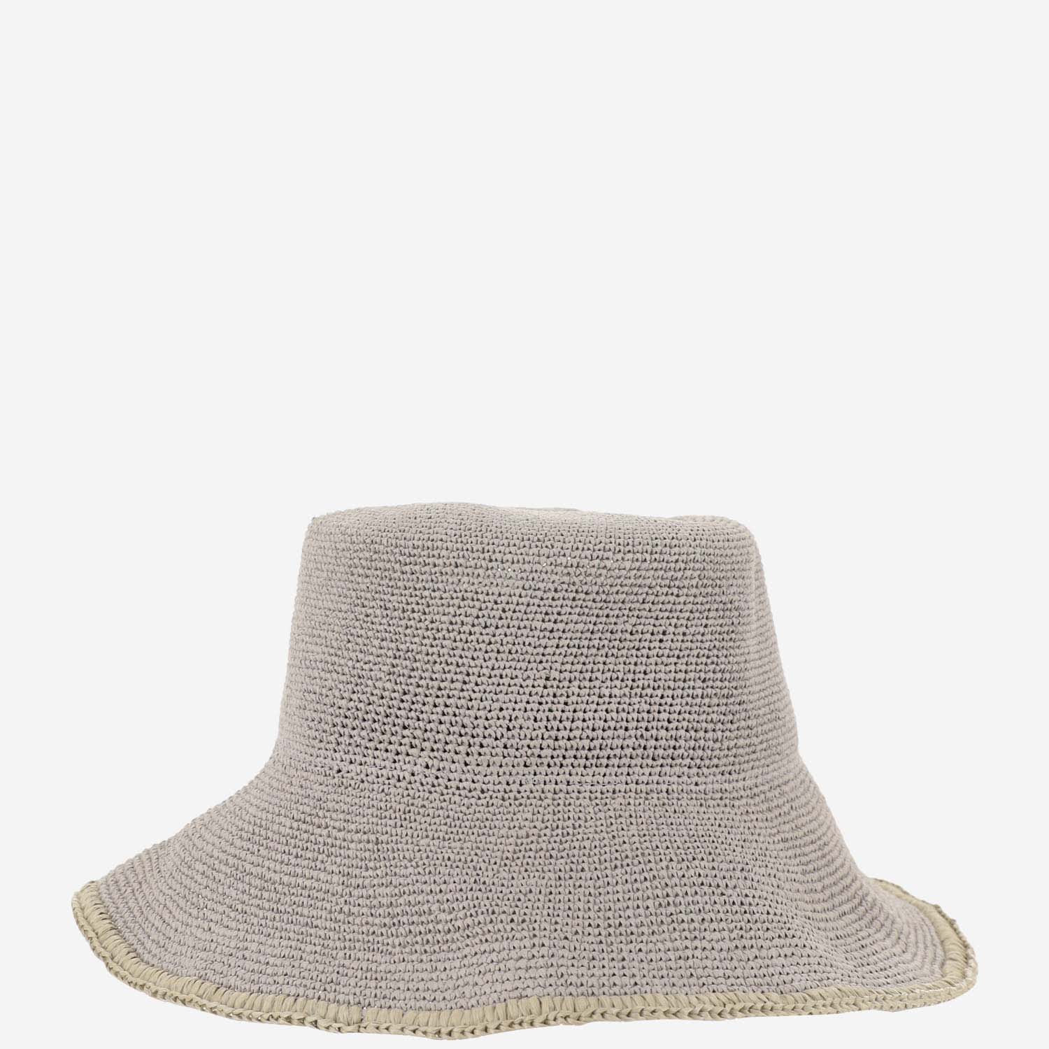 Shop Filippo Catarzi Paper And Viscose Hat With Logo In Grey