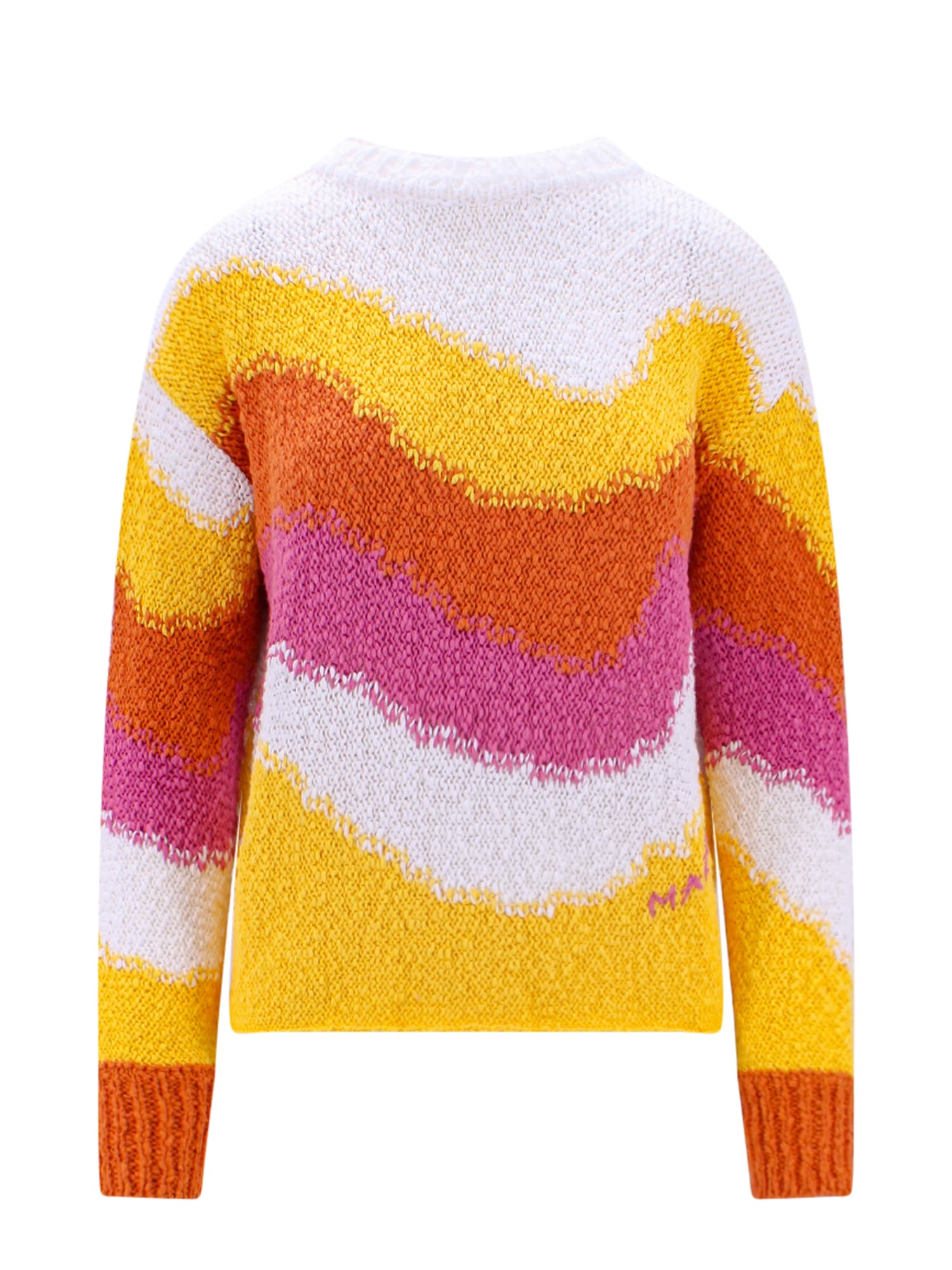 Shop Marni Sweater In White/yellow