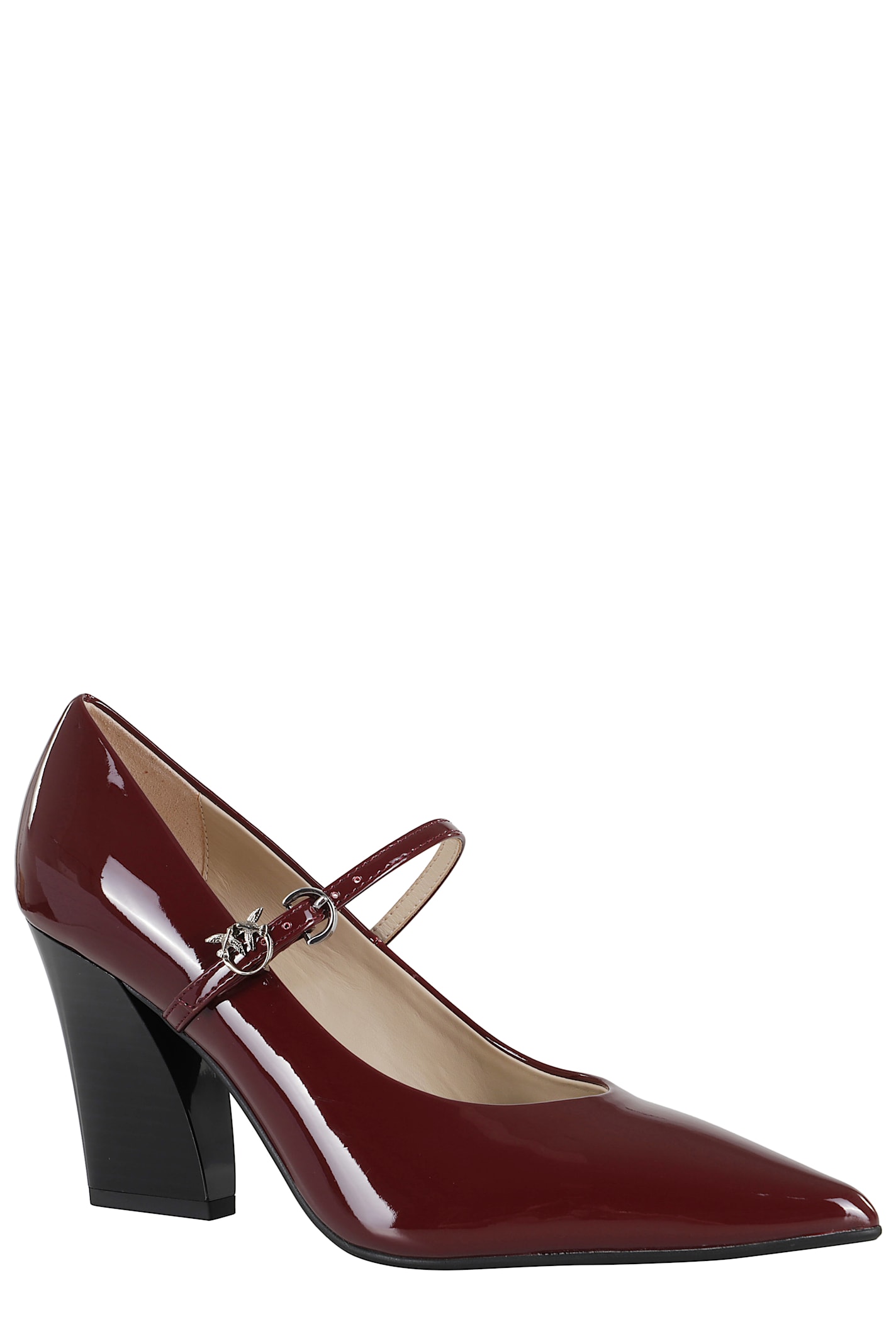 Pinko 80mm Patent Leather Ankle-strap Pumps In Red