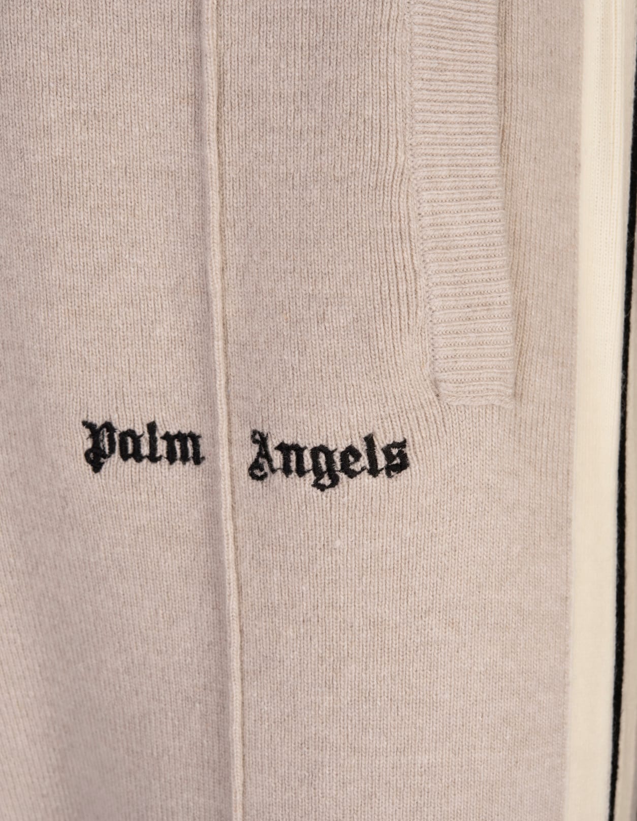 Shop Palm Angels Light Beige Wool And Cashmere Track Trousers In Brown