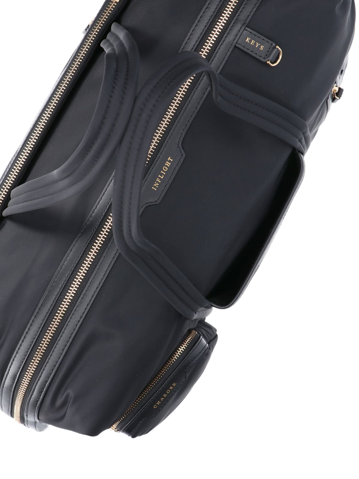 Anya Hindmarch Sleek Black Tote Bag With Gold Accents In Blue