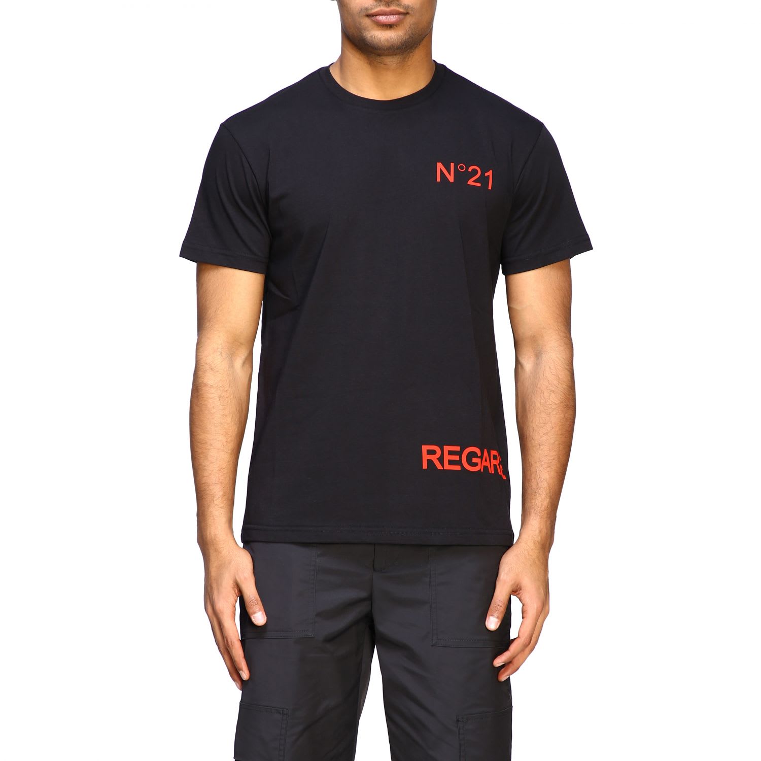 N°21 N° 21 T-shirt N &deg; 21 Short-sleeved T-shirt With Regarde Moi Print In Black