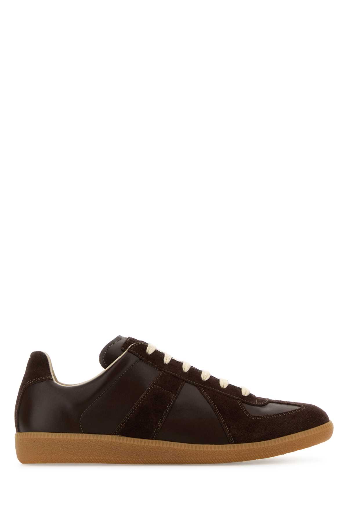 Maison Margiela Chocolate Leather Replica Sneakers In Chicbrown