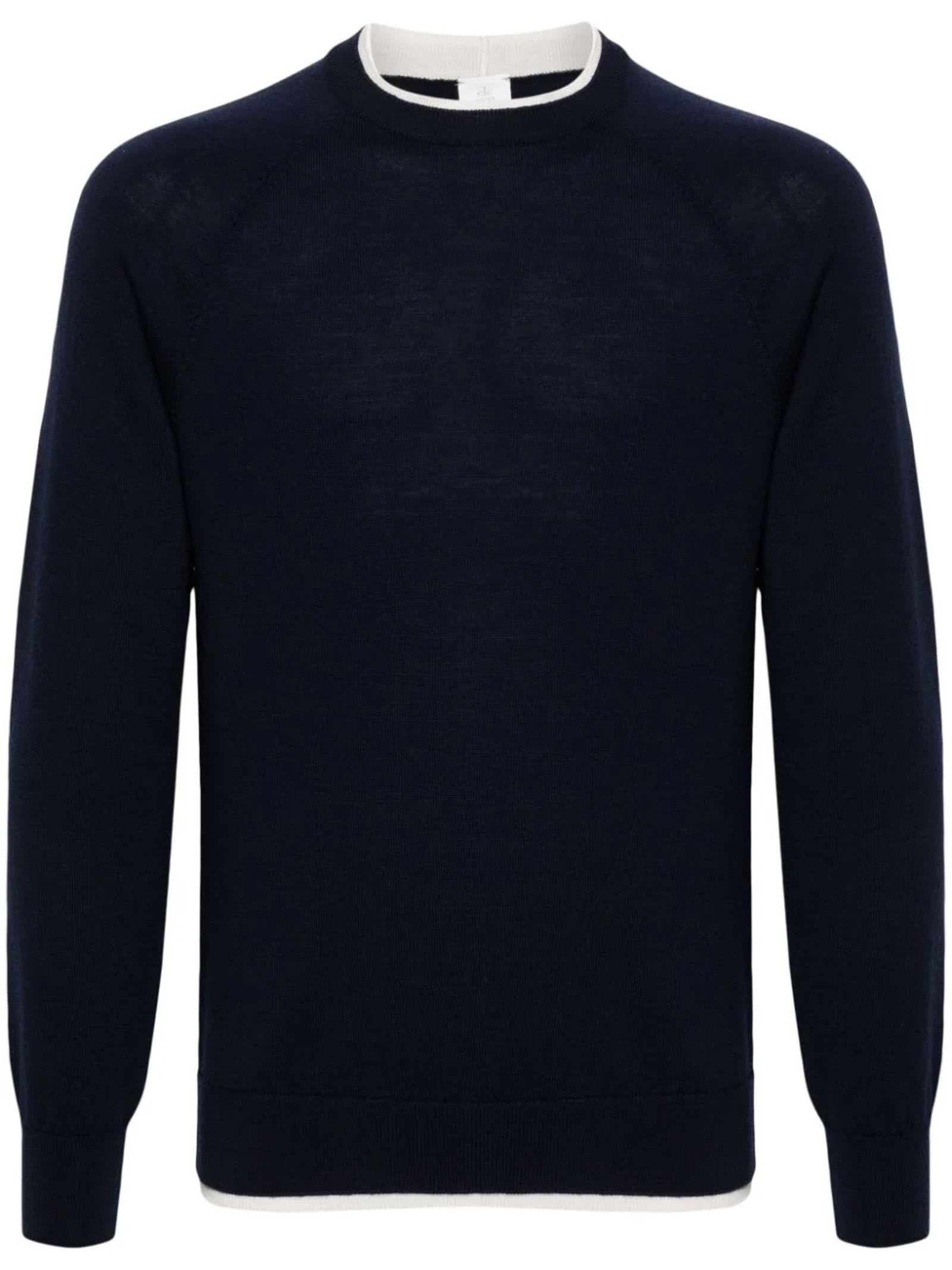 Shop Eleventy Blue Wool Jumper