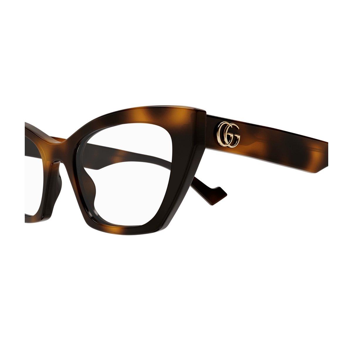 Shop Gucci Cat-eye Frame Glasses In Havana-havana-transparent