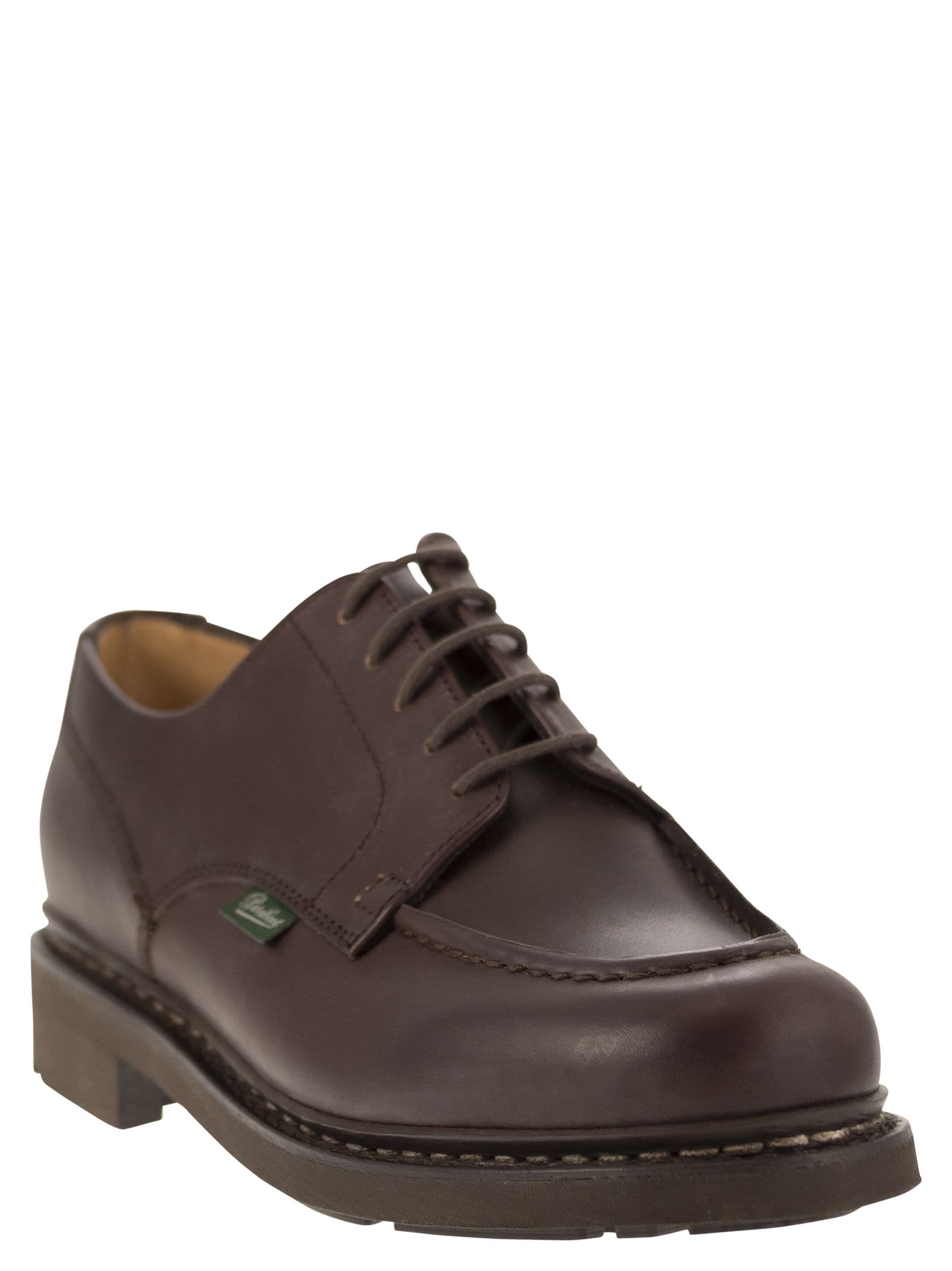 Paraboot Chambord Smooth Leather Derby Shoes In Brown