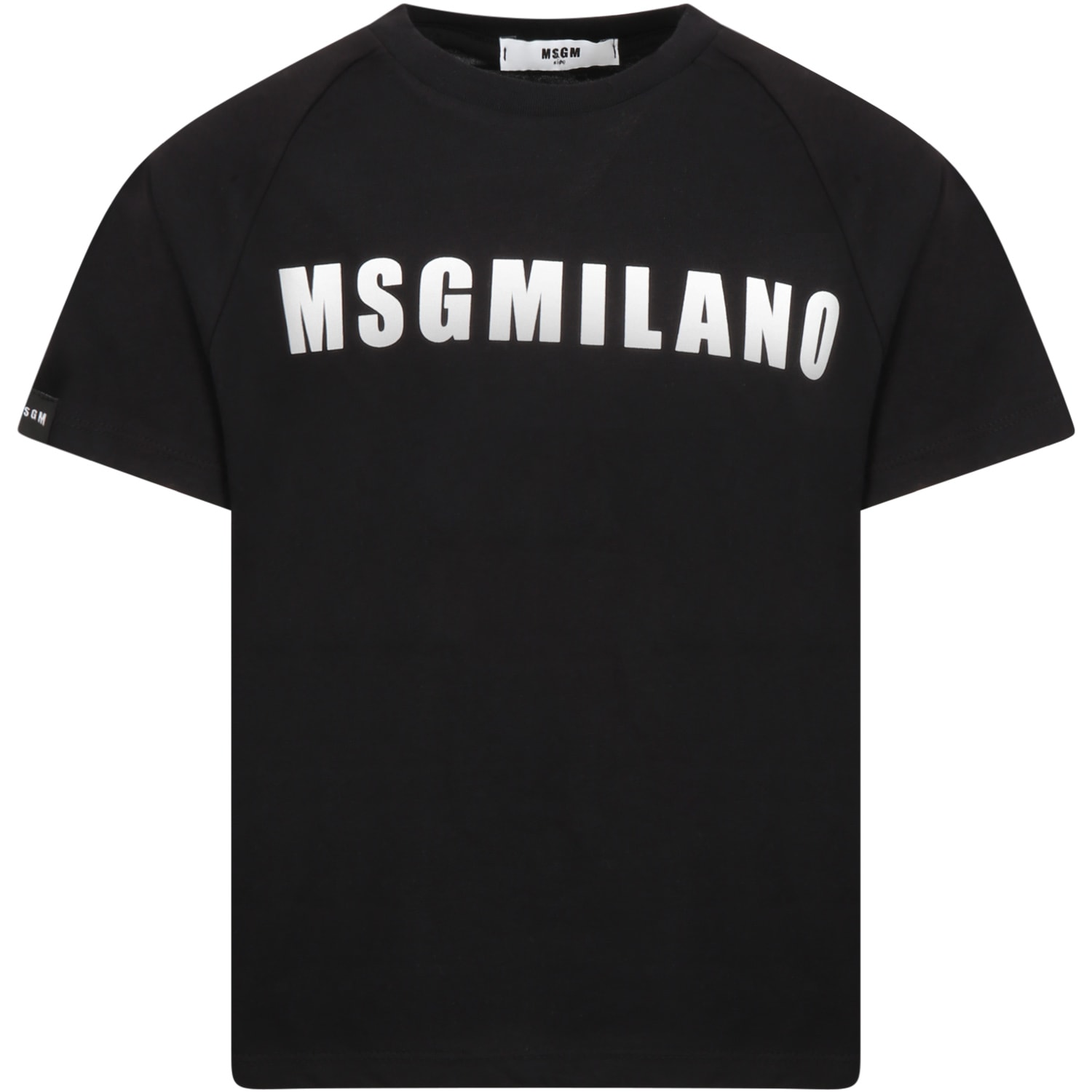 MSGM Black T-shirt For Kids With Logo