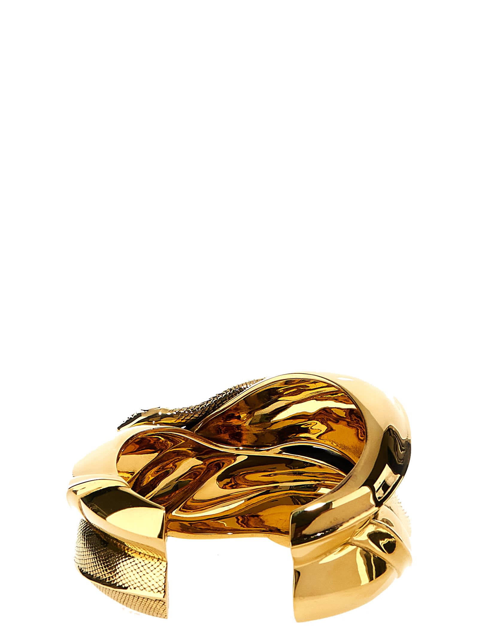 Shop Alexander Mcqueen Snake Bracelet In Gold