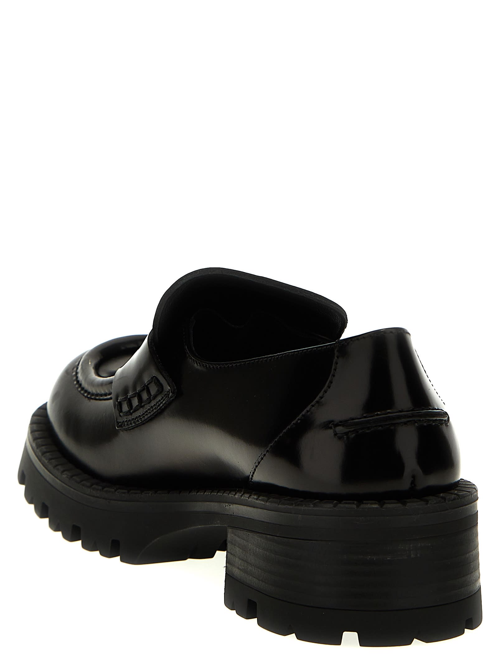 Shop Versace Vagabond Loafers In V Nero Oro