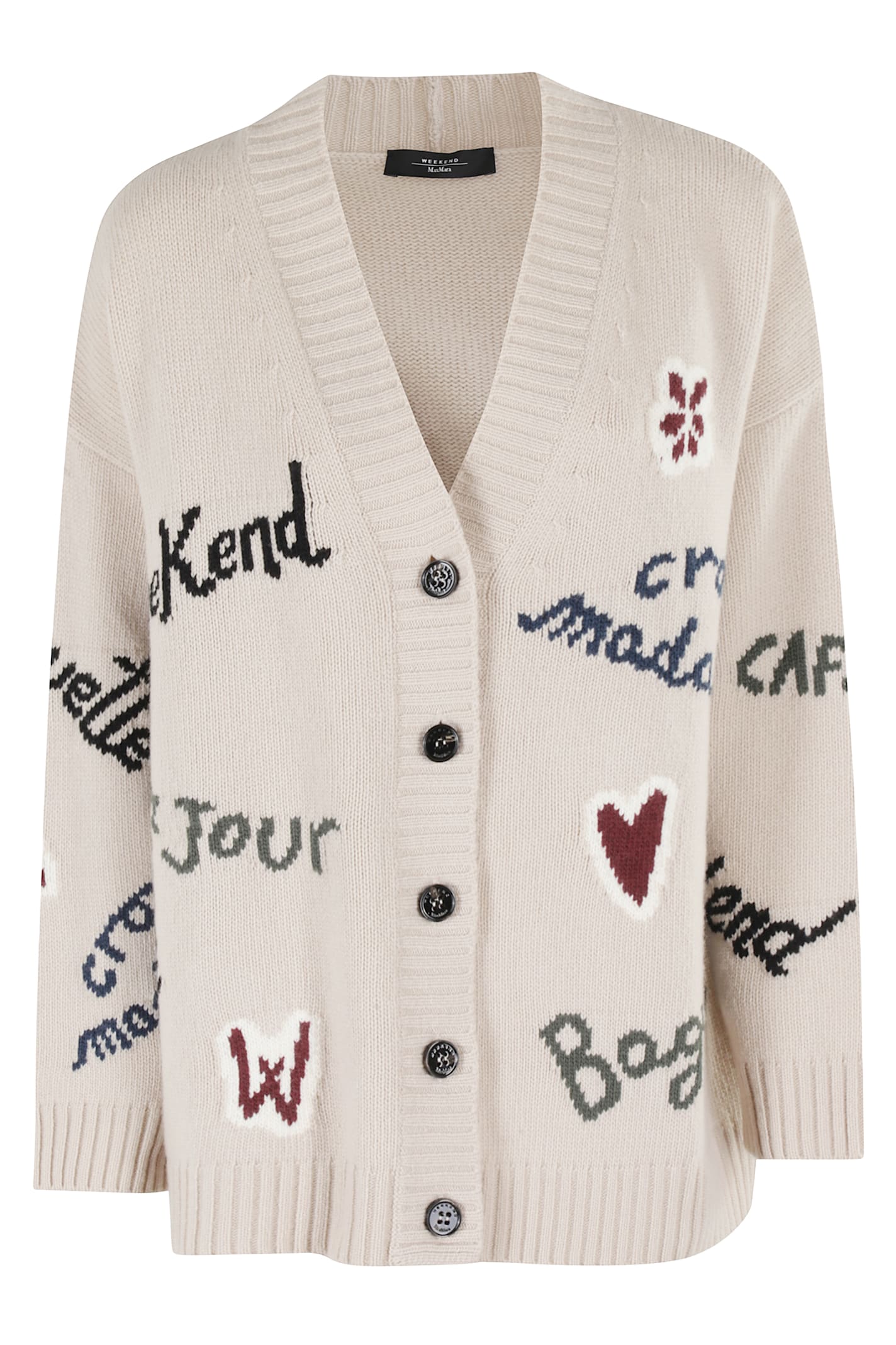 Weekend Max Mara Sleeveless V-neckline Graphic Design Long Sleeves In Multi