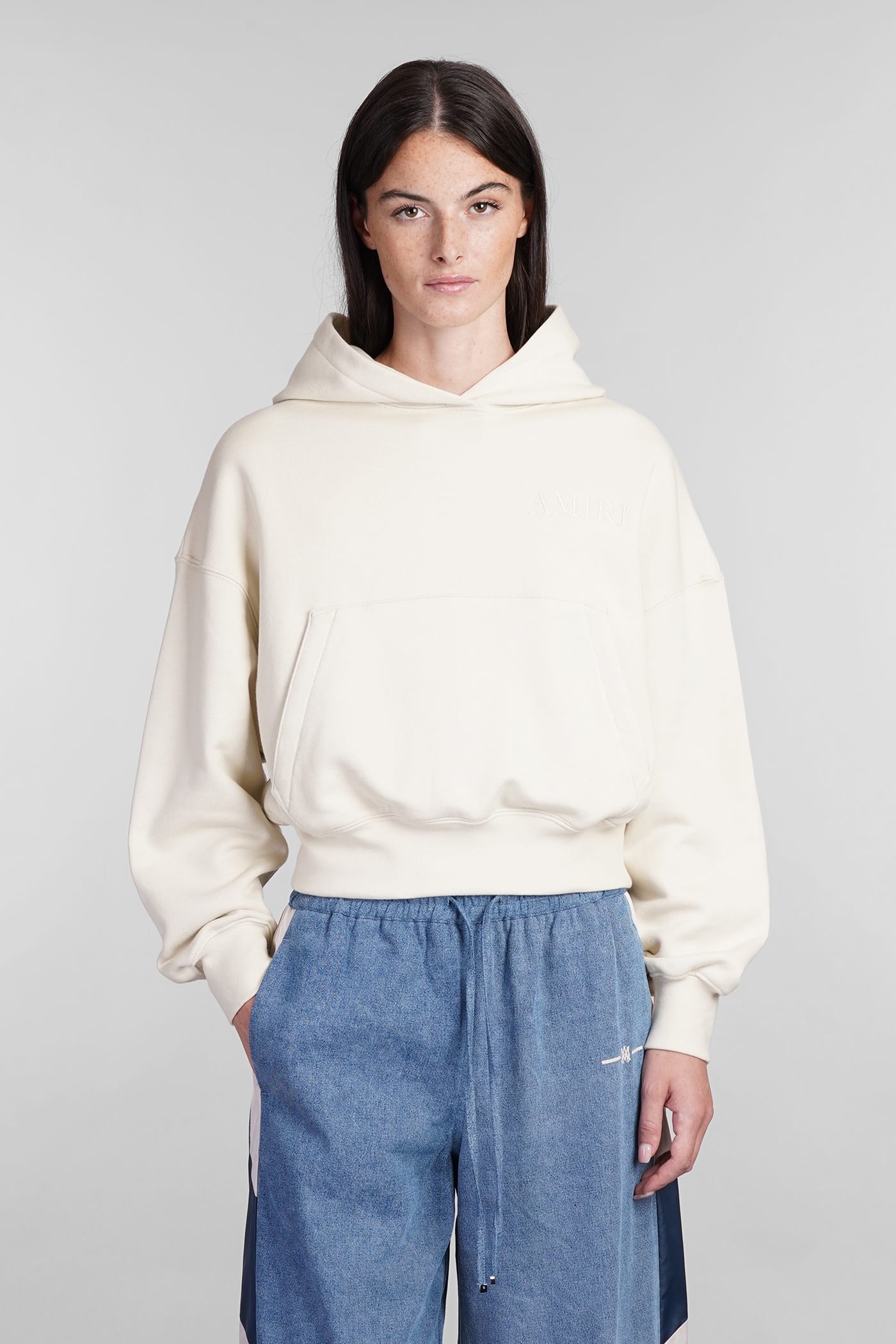 Shop Amiri Sweatshirt In Beige Cotton