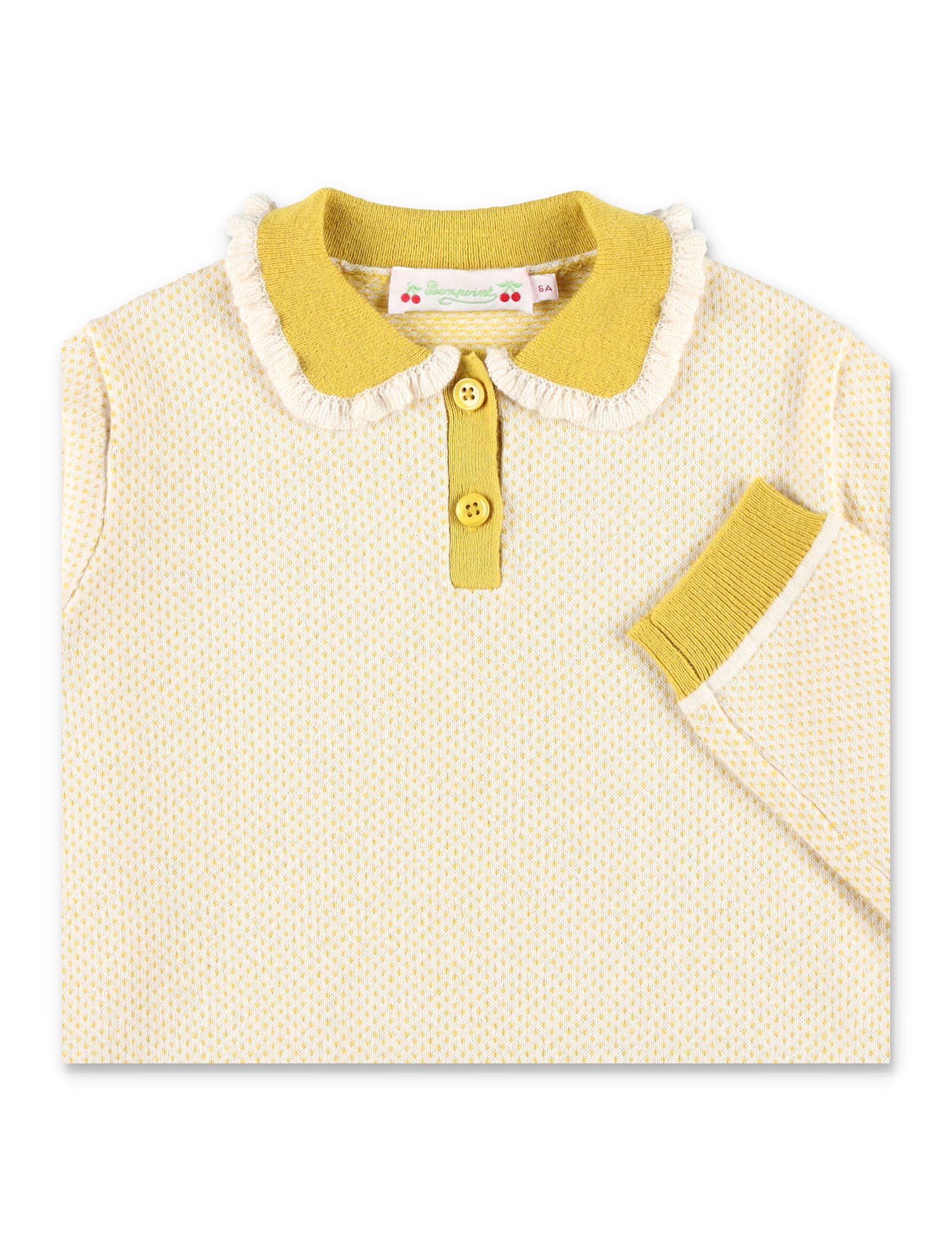 Bonpoint Jrynja Sweater In Wool And Cotton In Green