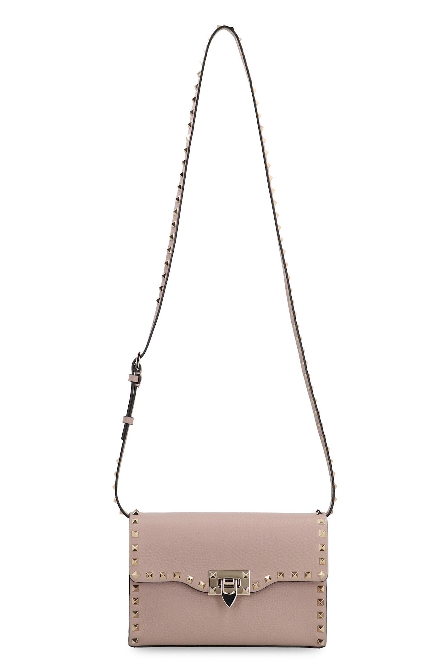 Valentino Rockstud Piccola Leather Crossbody Bag In Pink