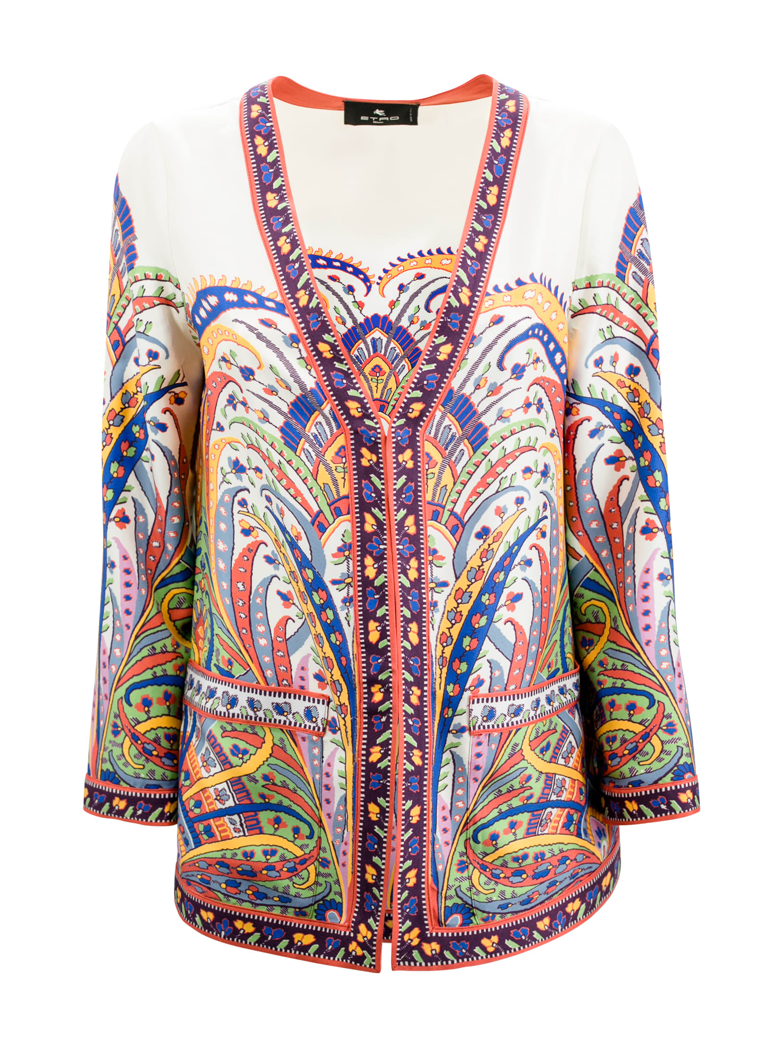 Shop Etro Floral-print Silk Jacket In Fantasia
