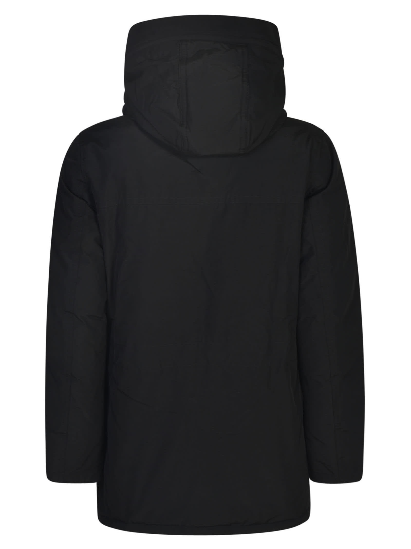 Shop Woolrich Multi-pocket Hooded Parka In Black