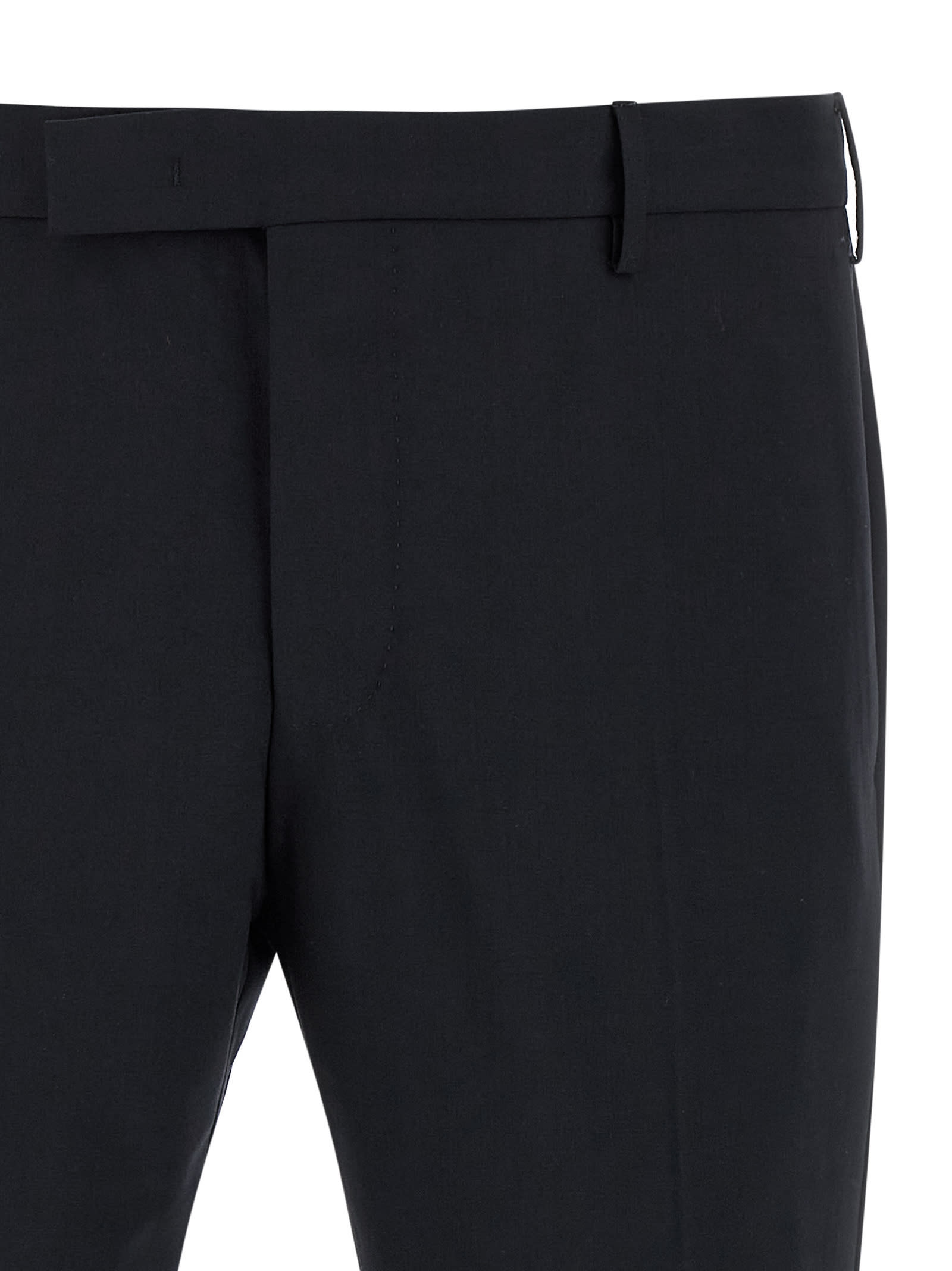 Pt Torino Pant Wool Stretch Front Pleats In Black