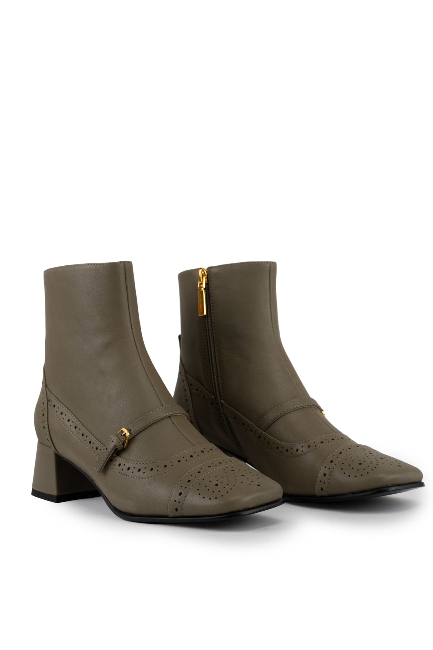 Shop Coccinelle Campus Leather Ankle Boots In Laurel Green