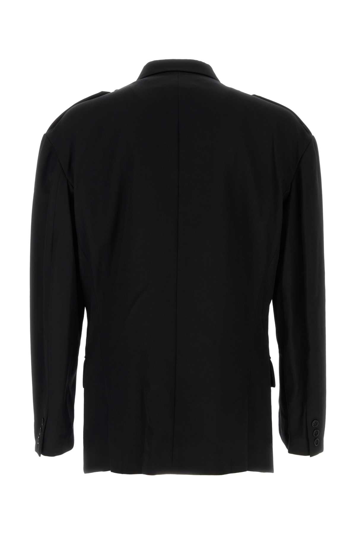 Shop Yohji Yamamoto Black Wool Blazer