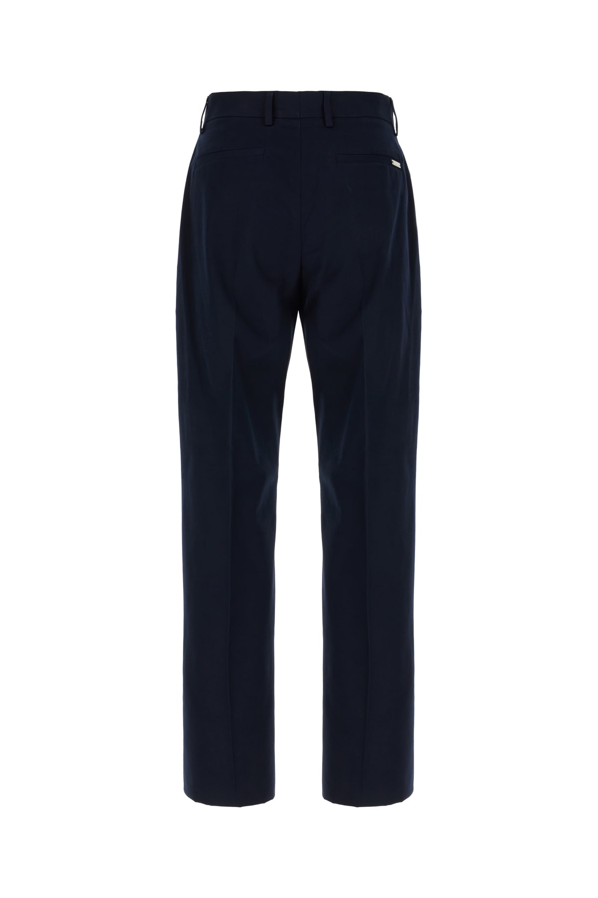 Ferragamo Navy Blue Cotton Pants In New Navy