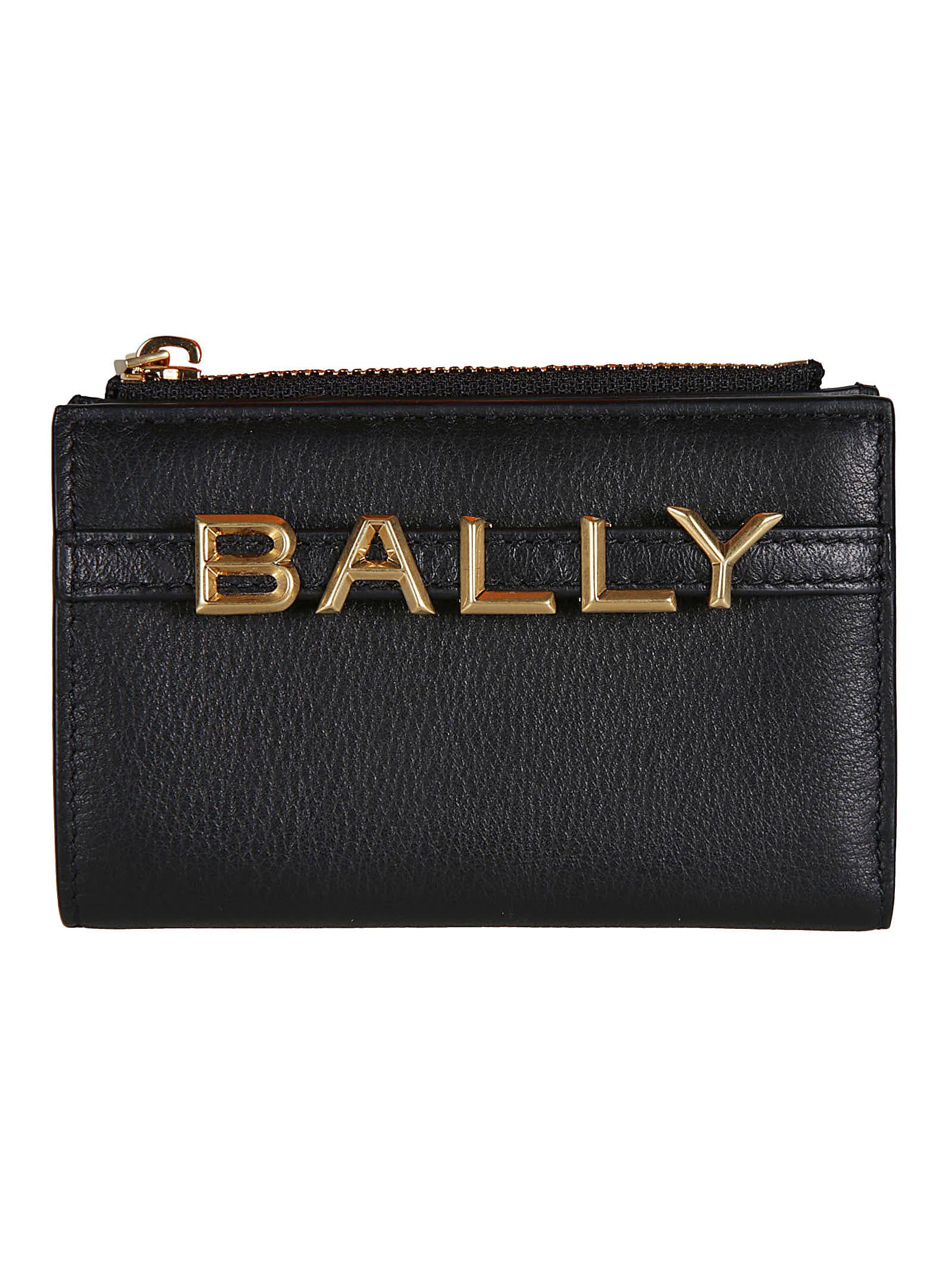 Shop Bally Logo Zip Around Wallet In Black