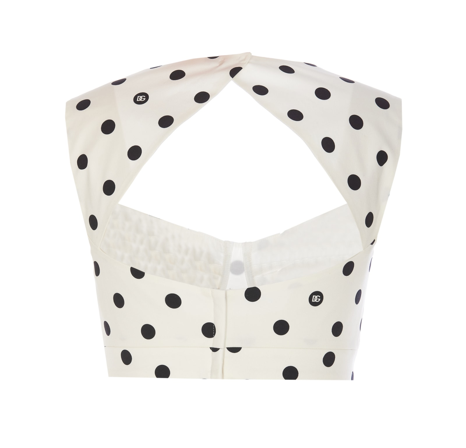 Shop Dolce & Gabbana Dots Print Top In White