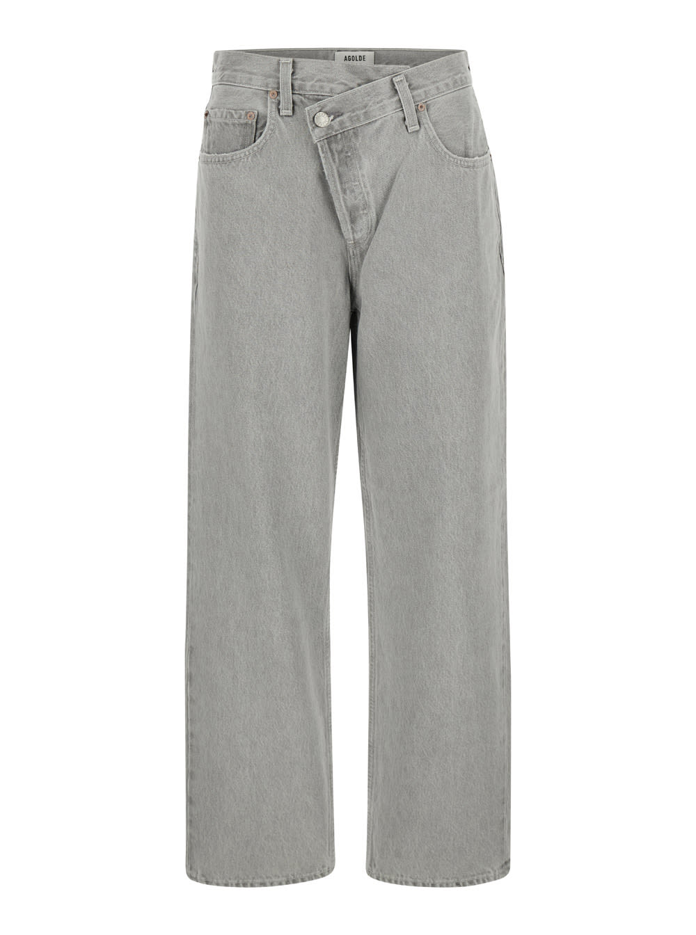 Shop Agolde Grey Jeans With Criss Cros Detail In Denim Woman