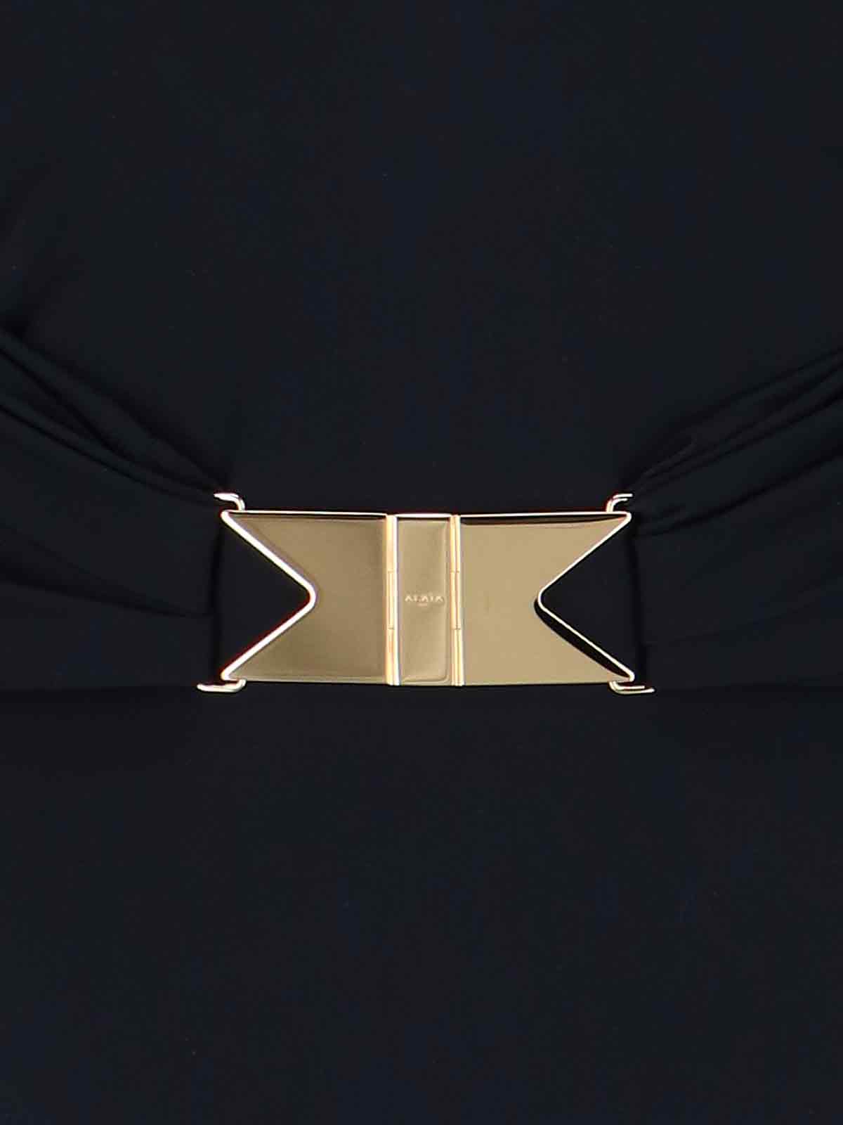 Shop Alaïa Belt Detail One-piece Swimsuit In Black