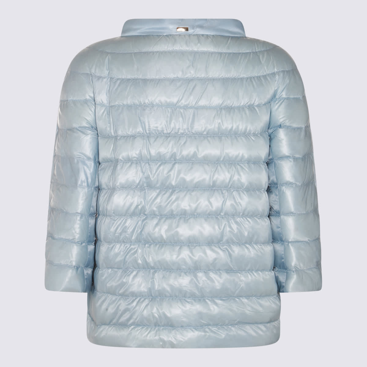 Shop Herno Light Blue Cotton Blend Elsa Down Jacket