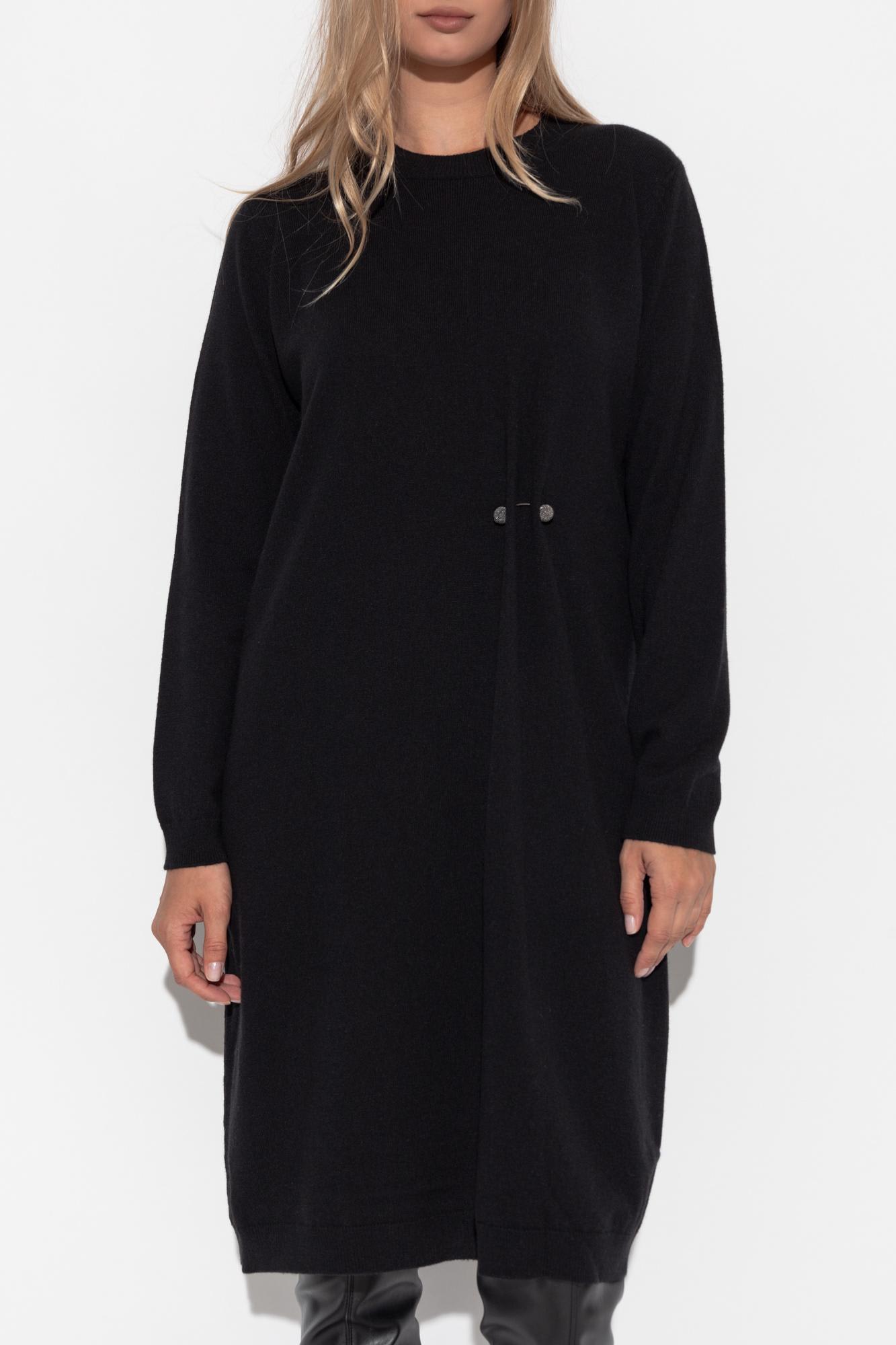 Fabiana Filippi Knit Dress With Brooch In Blue