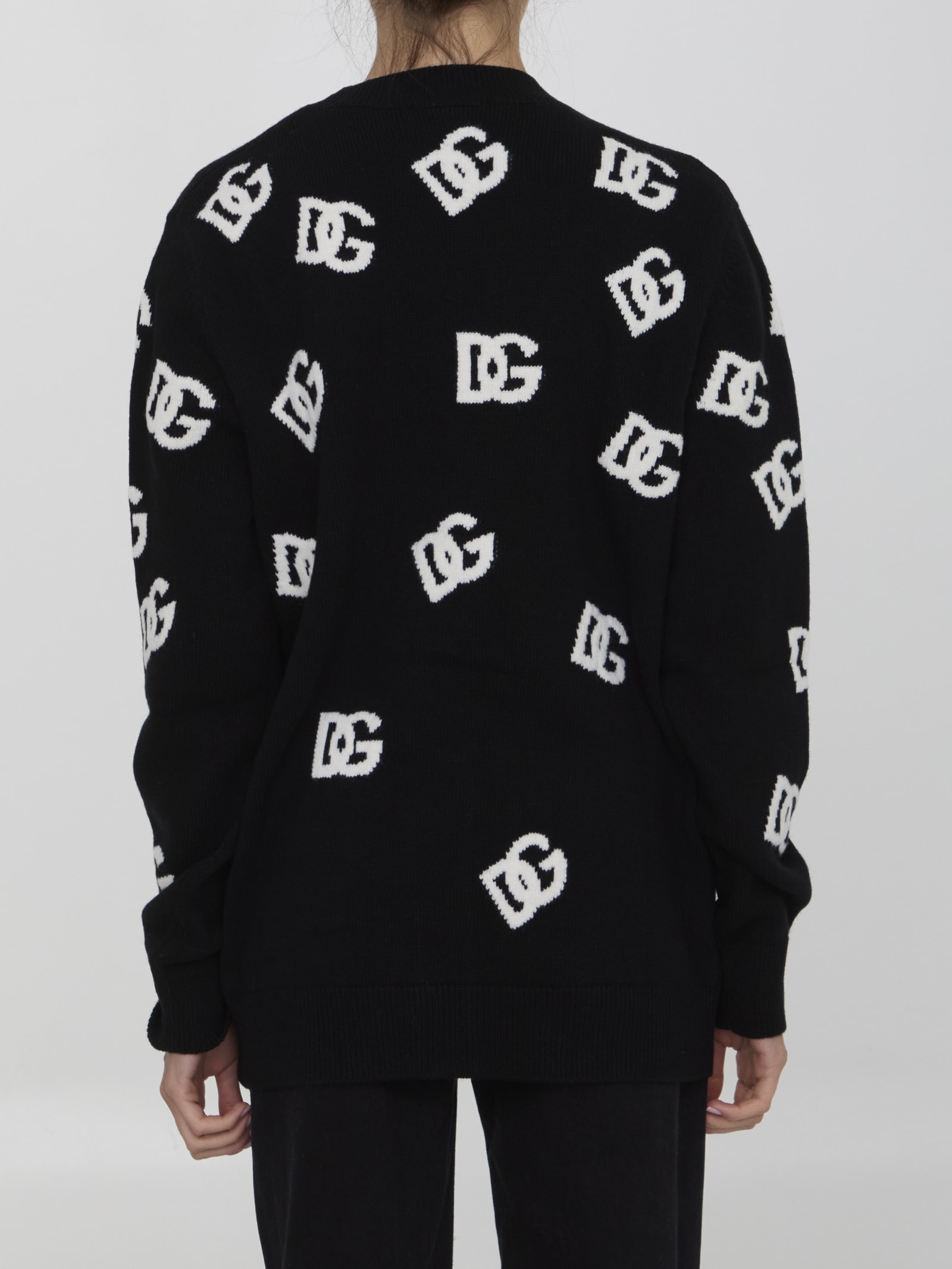 Shop Dolce & Gabbana Dg Logo Cardigan In Black