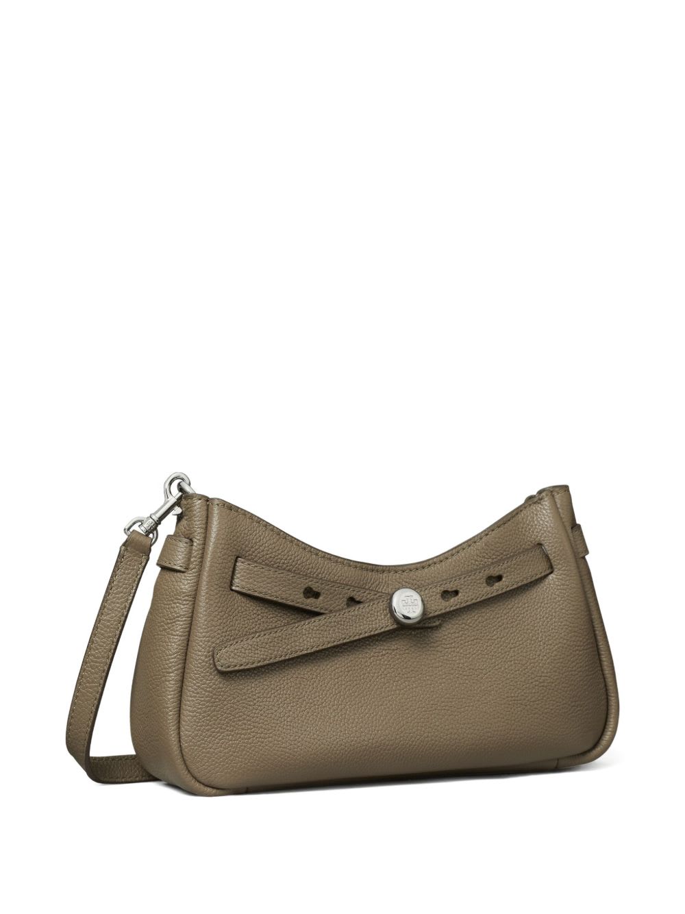 Tory Burch Romy Leather Crossbody Bag In Gray