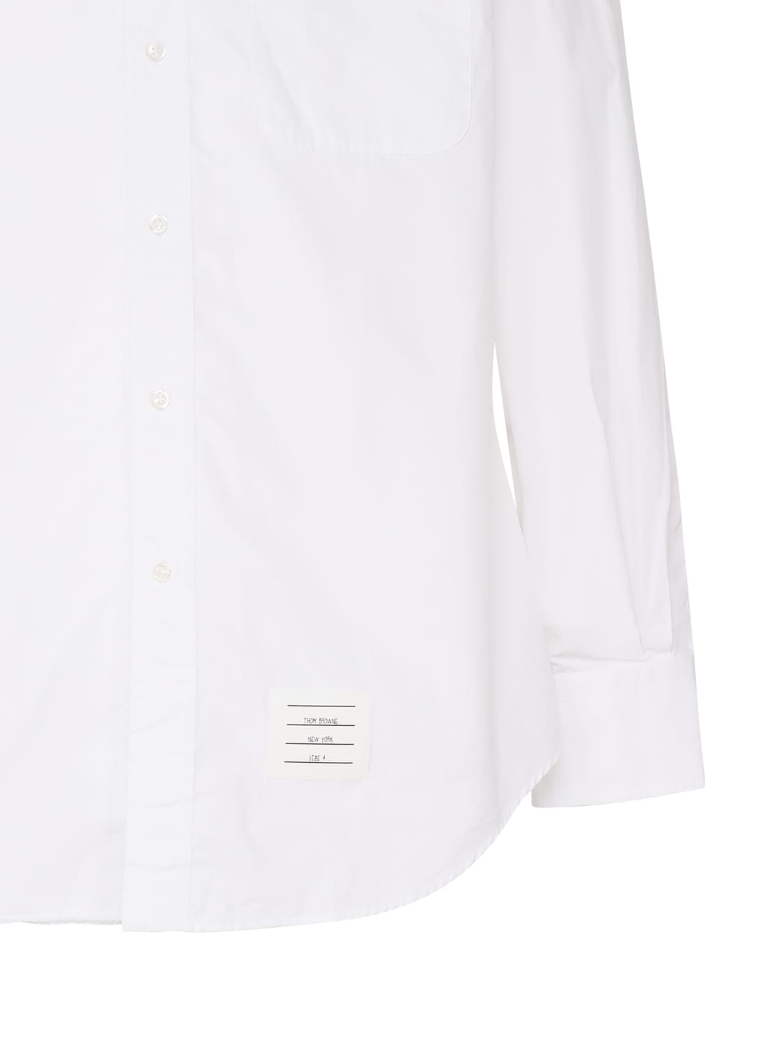 Shop Thom Browne Long-sleeved Shirt With Decorative Stripes In White