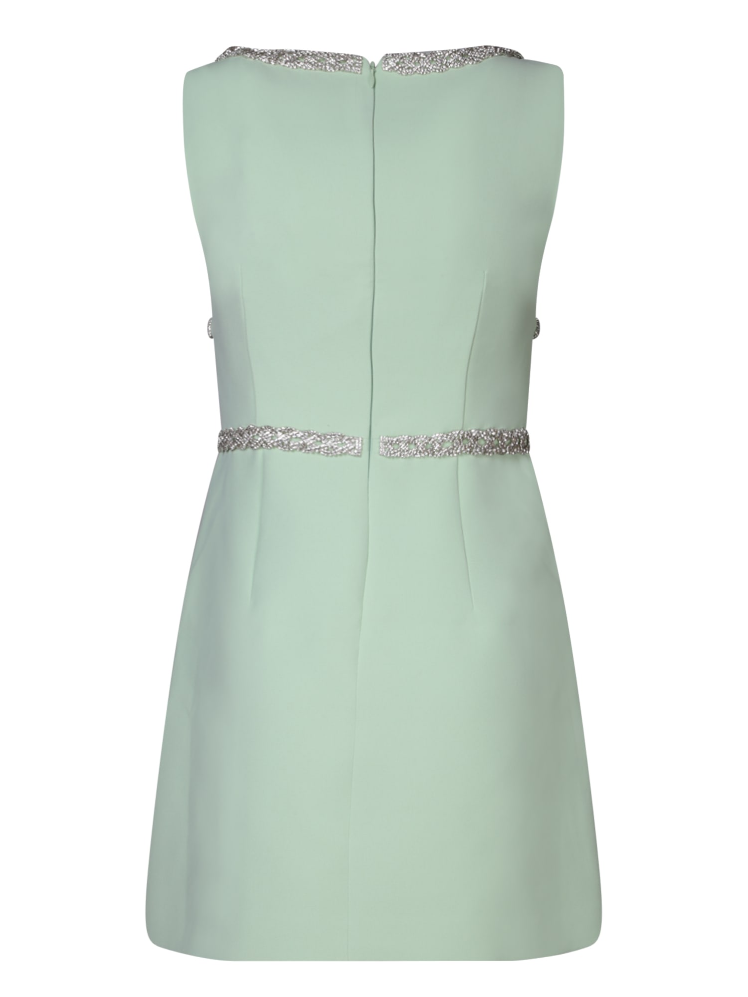 Shop Self-portrait Light Green Mini Diamond Dress