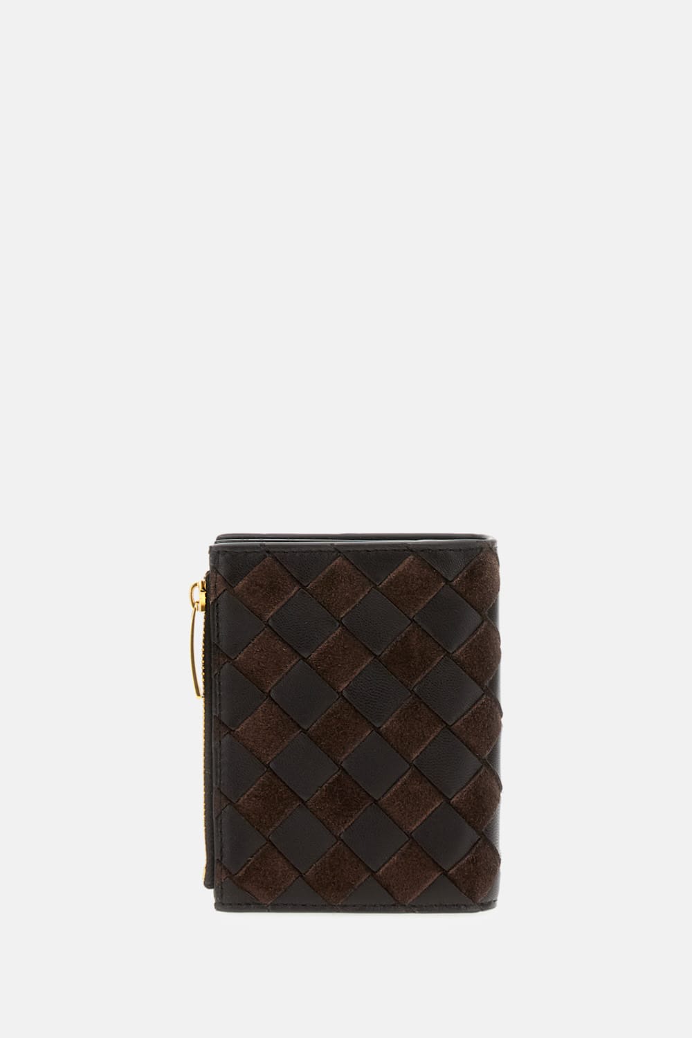 Bottega Veneta Small Intrecciato Wallet In Brown