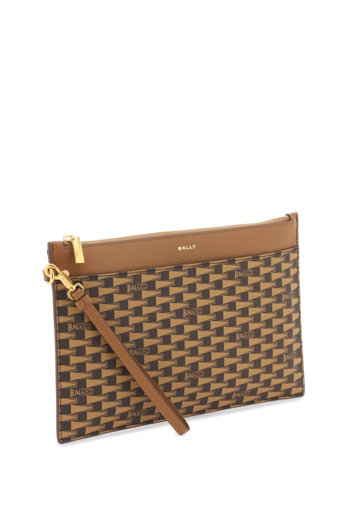 Shop Bally Pennant Pouch In Multideserto Oro (brown)