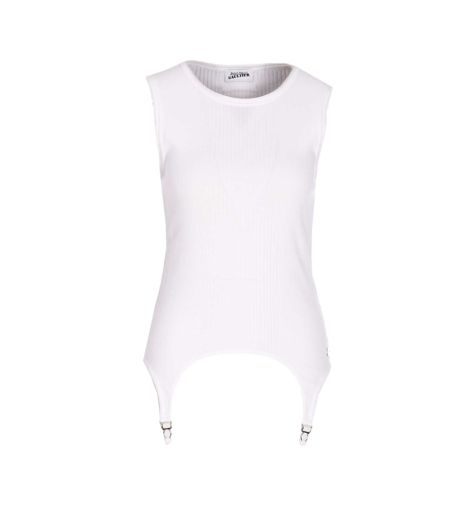 Jean Paul Gaultier Lingerie Garter Tank Top In White