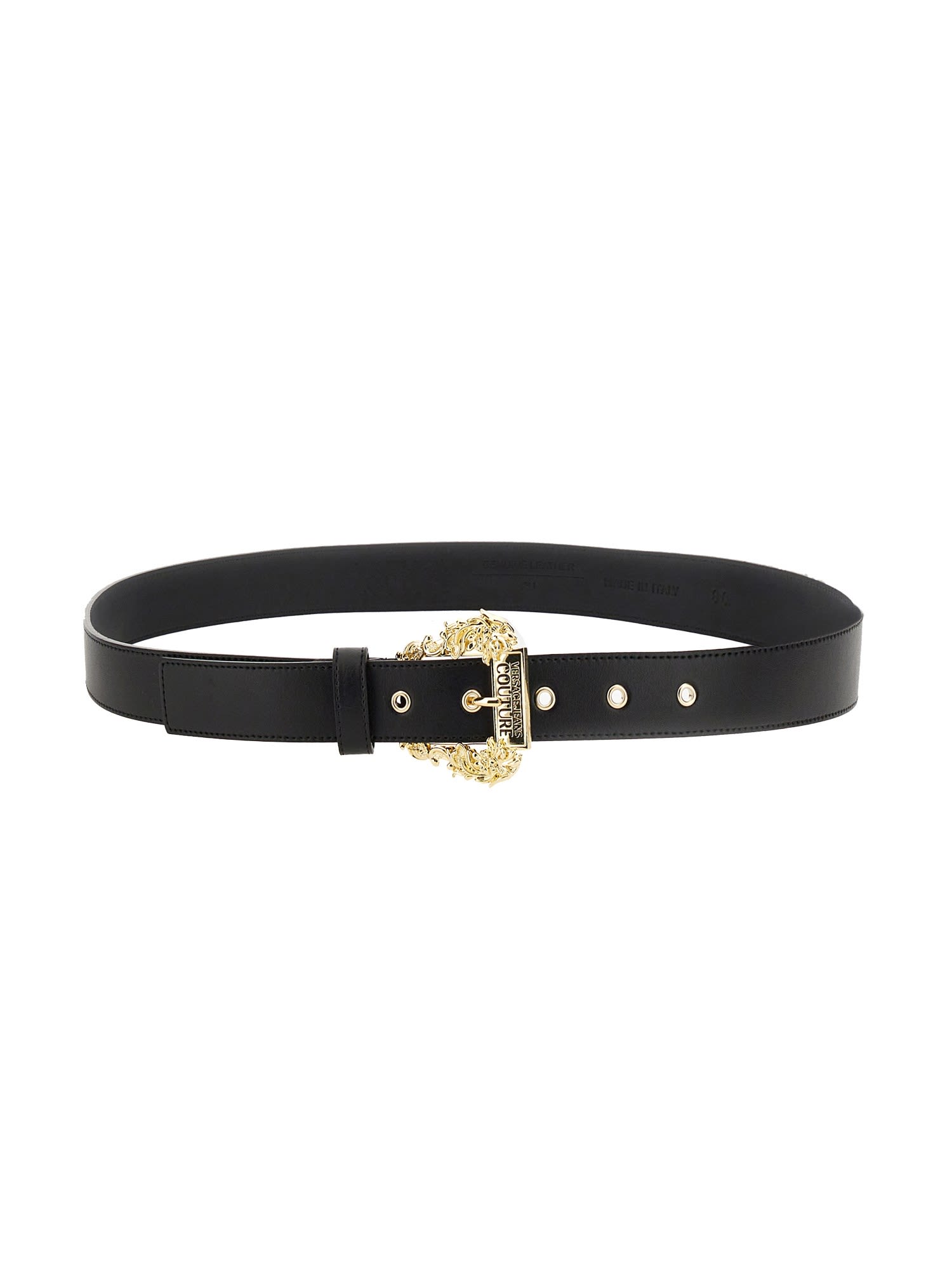 Versace Jeans Couture Engraved logo-buckle Detail Belt - Black