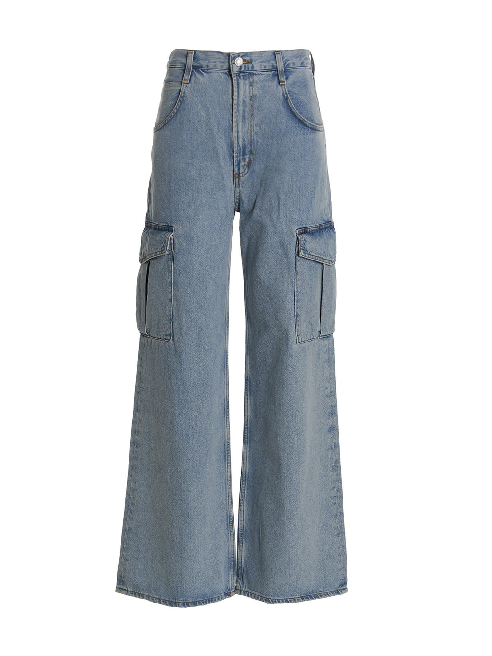 Agolde Minka Cargo Jeans In Light Blue | ModeSens