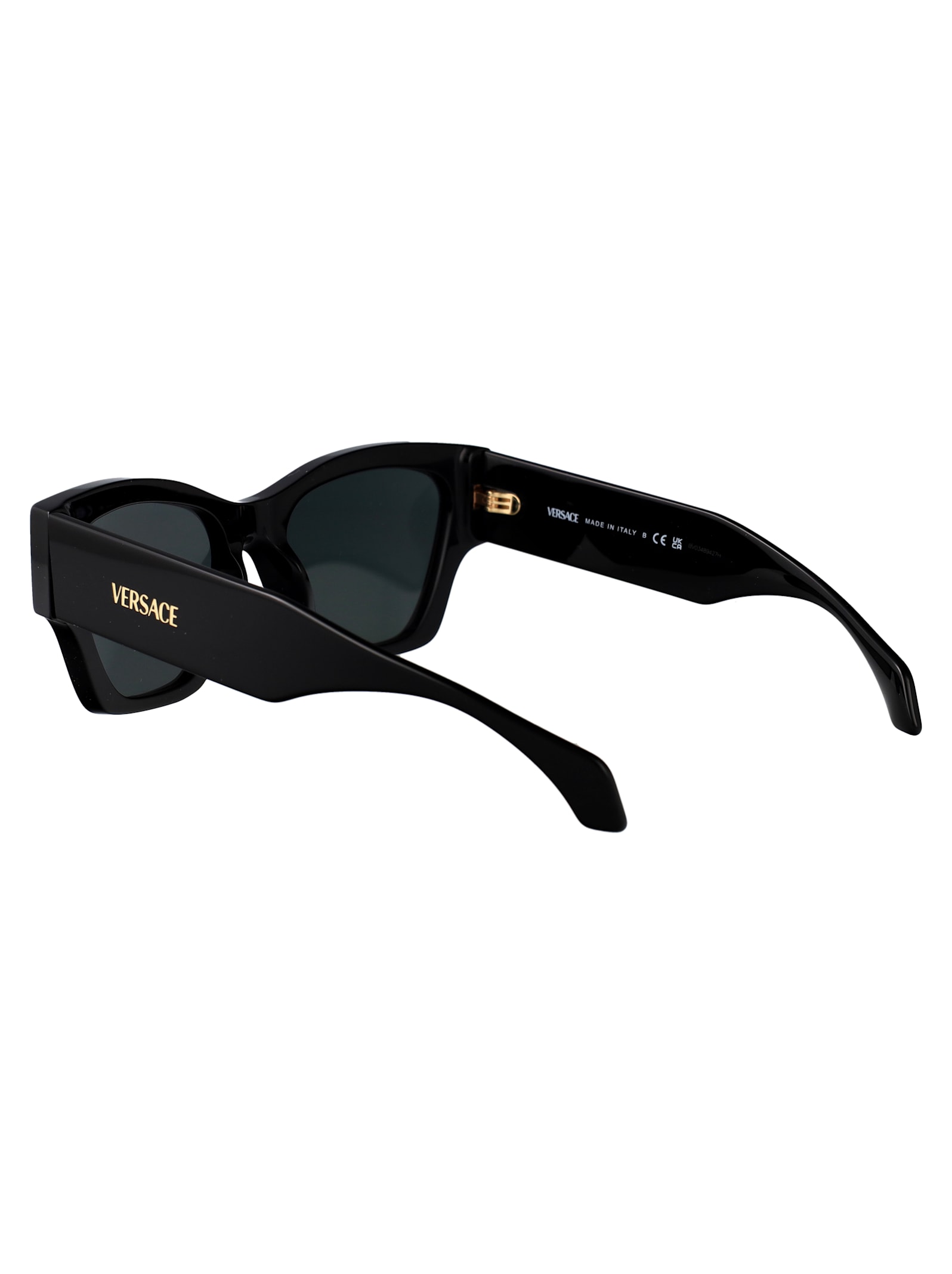 Versace Logo-plaque Cat-eye Frame Sunglasses In Black
